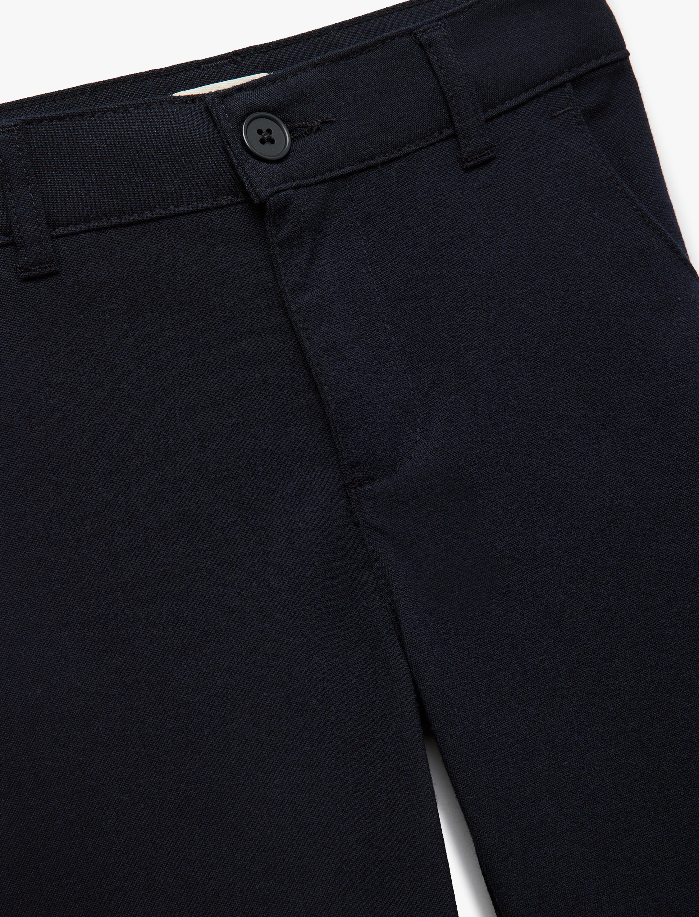  Kız Çocuk Cepli Düğme Detaylı Viskon Karışımlı Pantolon