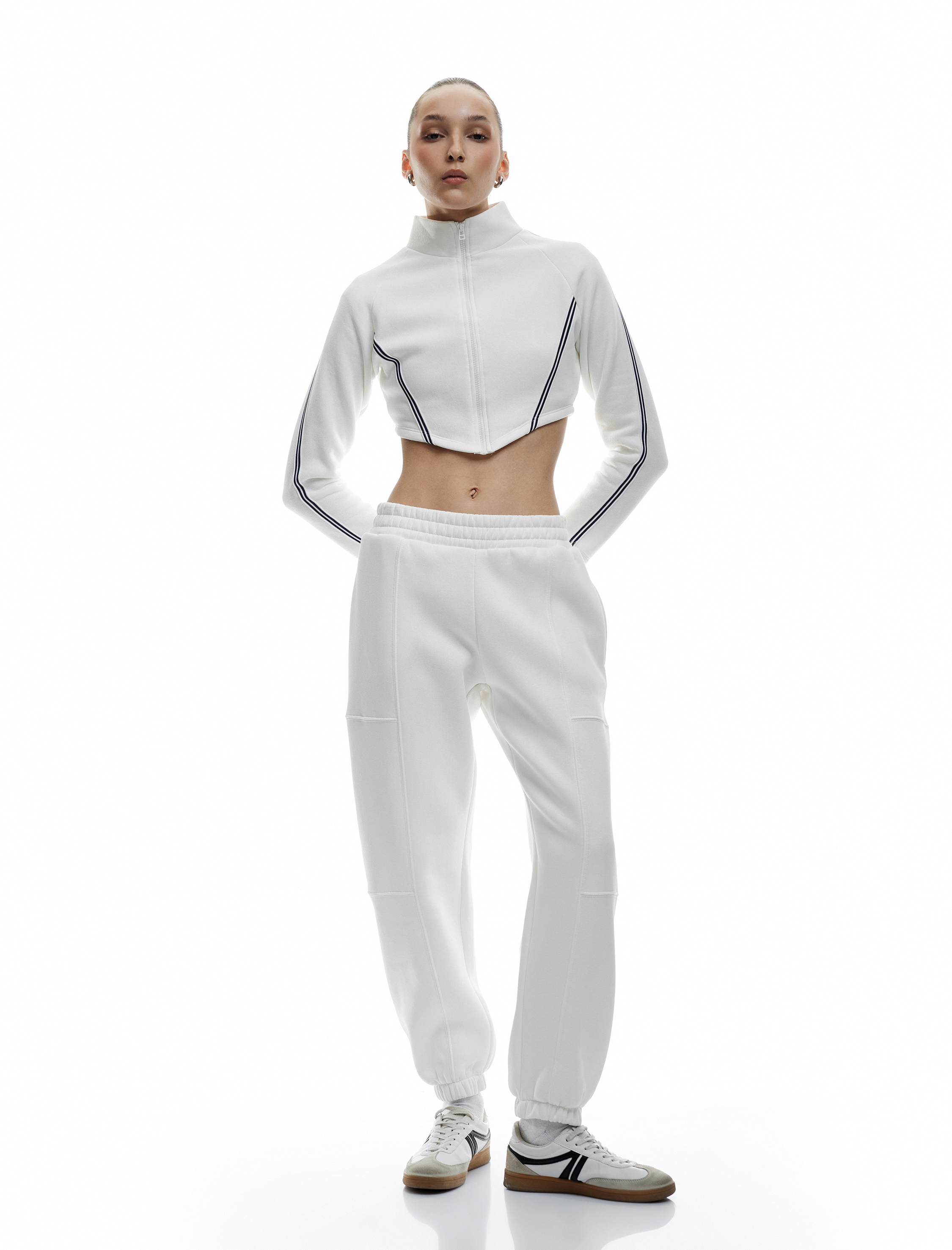   Üç İplik Şardonlu Cep Detaylı Yüksek Bel Jogger Eşofman Altı