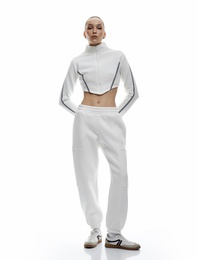 Üç İplik Şardonlu Cep Detaylı Yüksek Bel Jogger Eşofman Altı