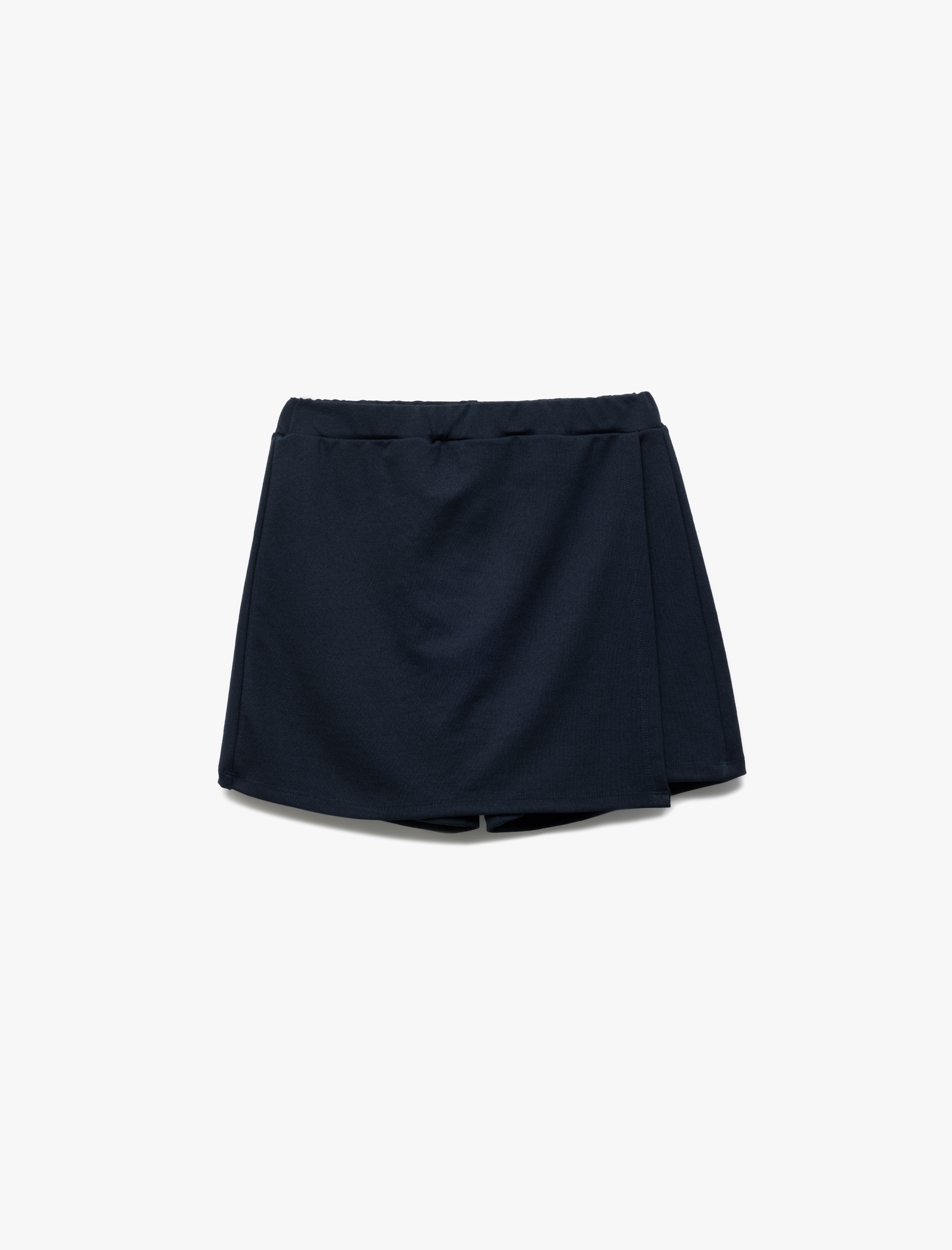 Kız Çocuk Beli Lastikli Viskon Karışımlı Basic Okul Şort Eteği