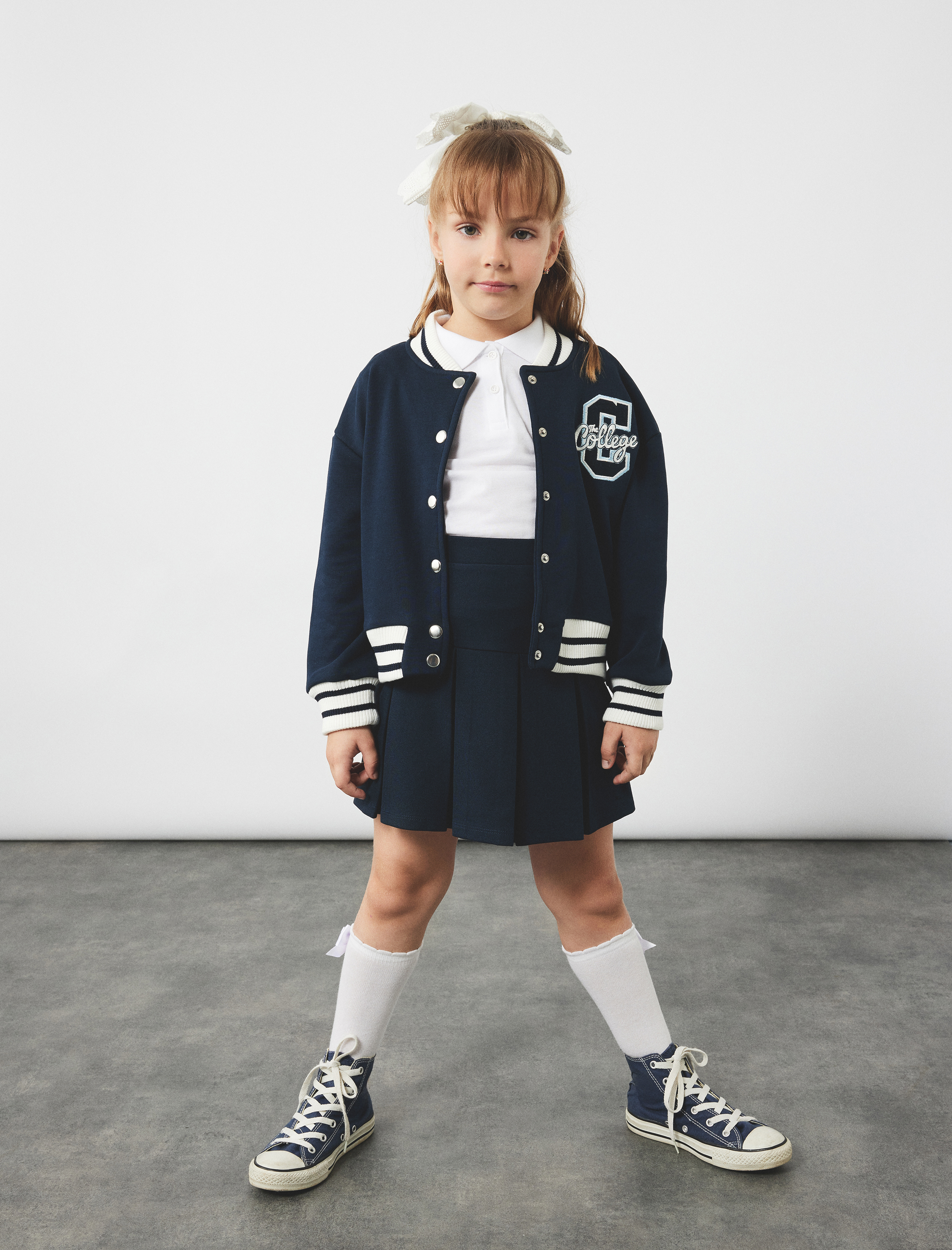 Kız Çocuk Viskon Karışımlı Beli Lastikli Basic Pileli Okul Eteği