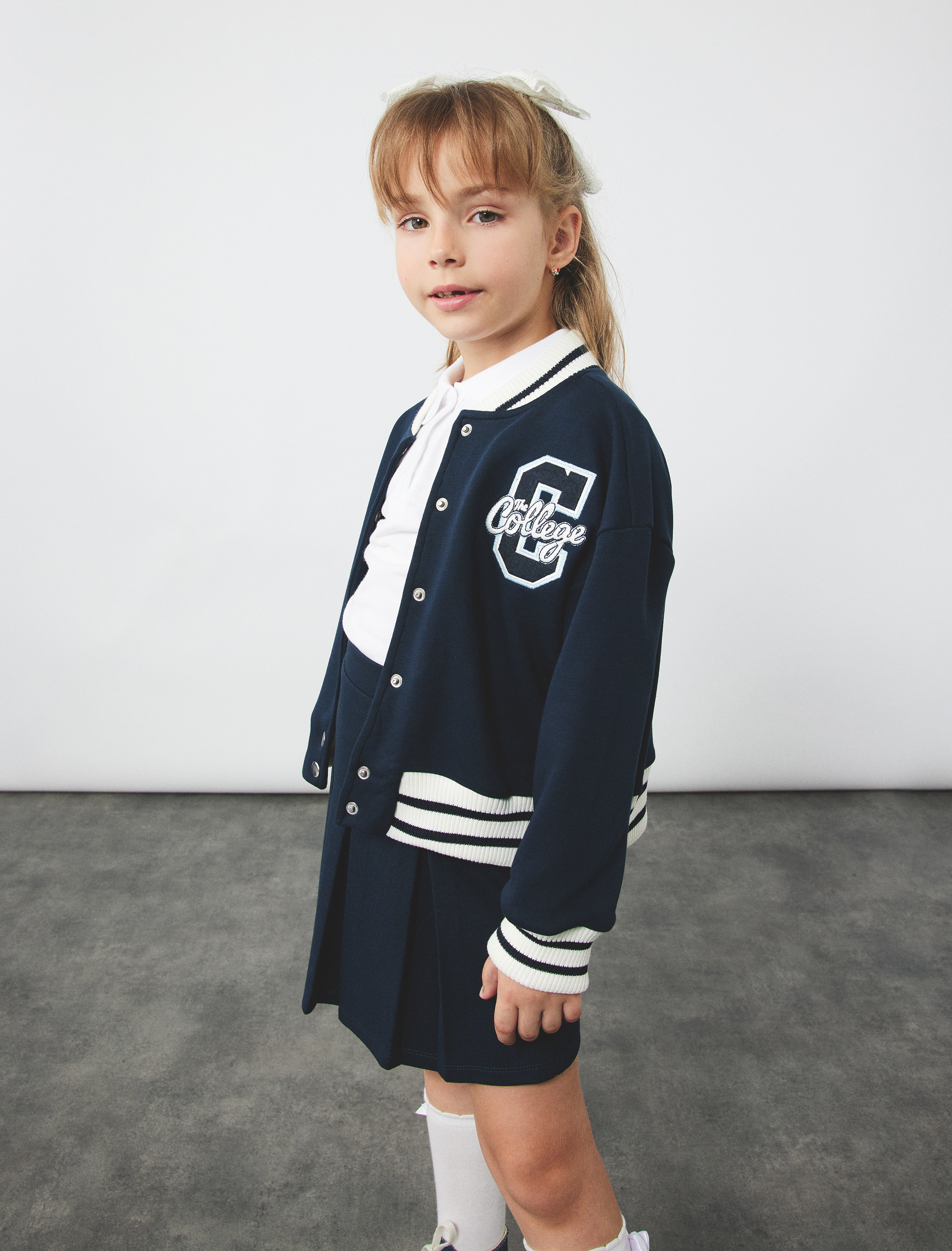 Kız Çocuk Viskon Karışımlı Beli Lastikli Basic Pileli Okul Eteği