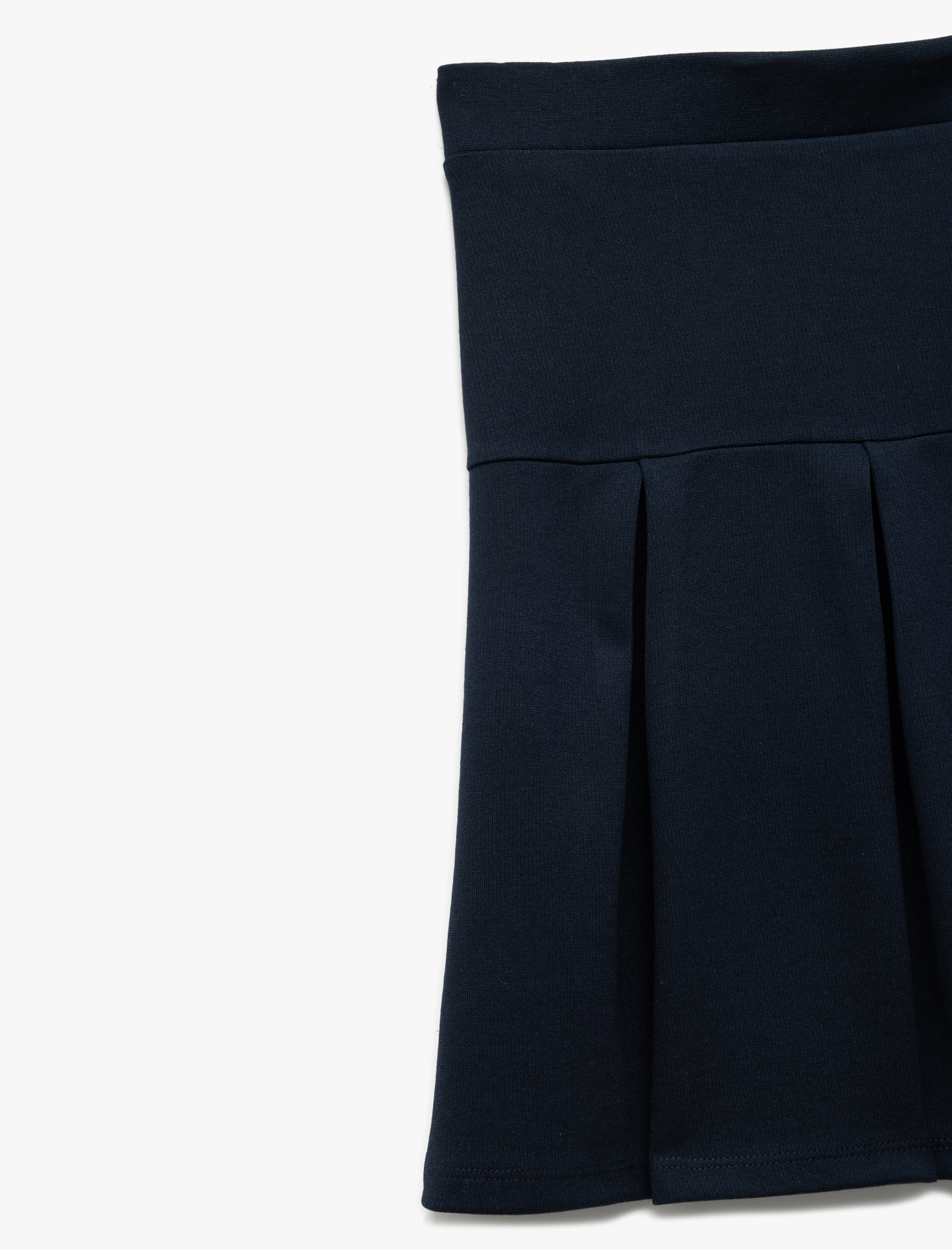 Kız Çocuk Viskon Karışımlı Beli Lastikli Basic Pileli Okul Eteği