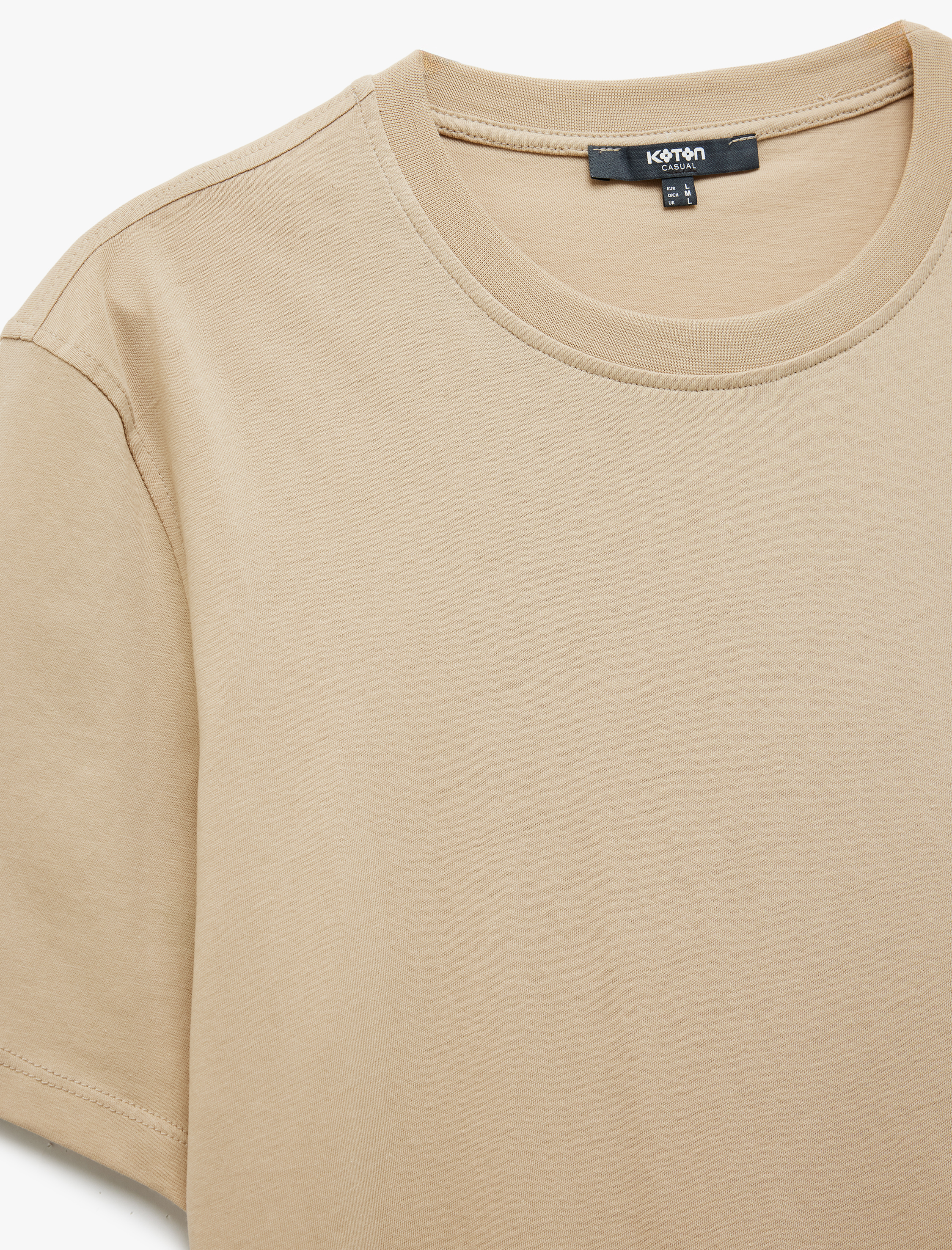   Pamuklu Kısa Kollu Bisiklet Yaka Slim Fit Erkek Basic Tişört