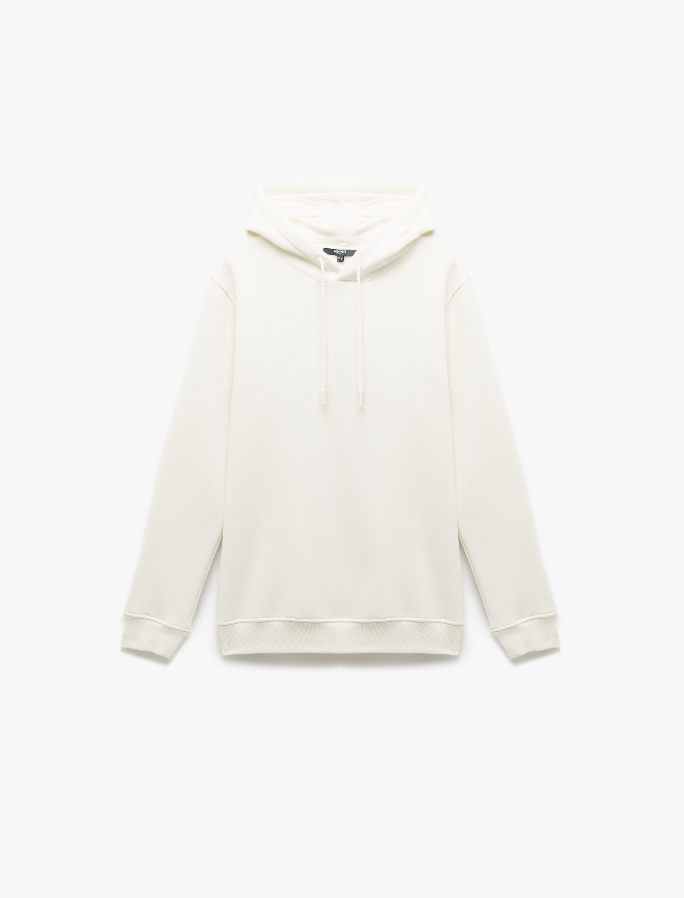   Şardonlu Uzun Kollu Basic Kapşonlu Sweatshirt