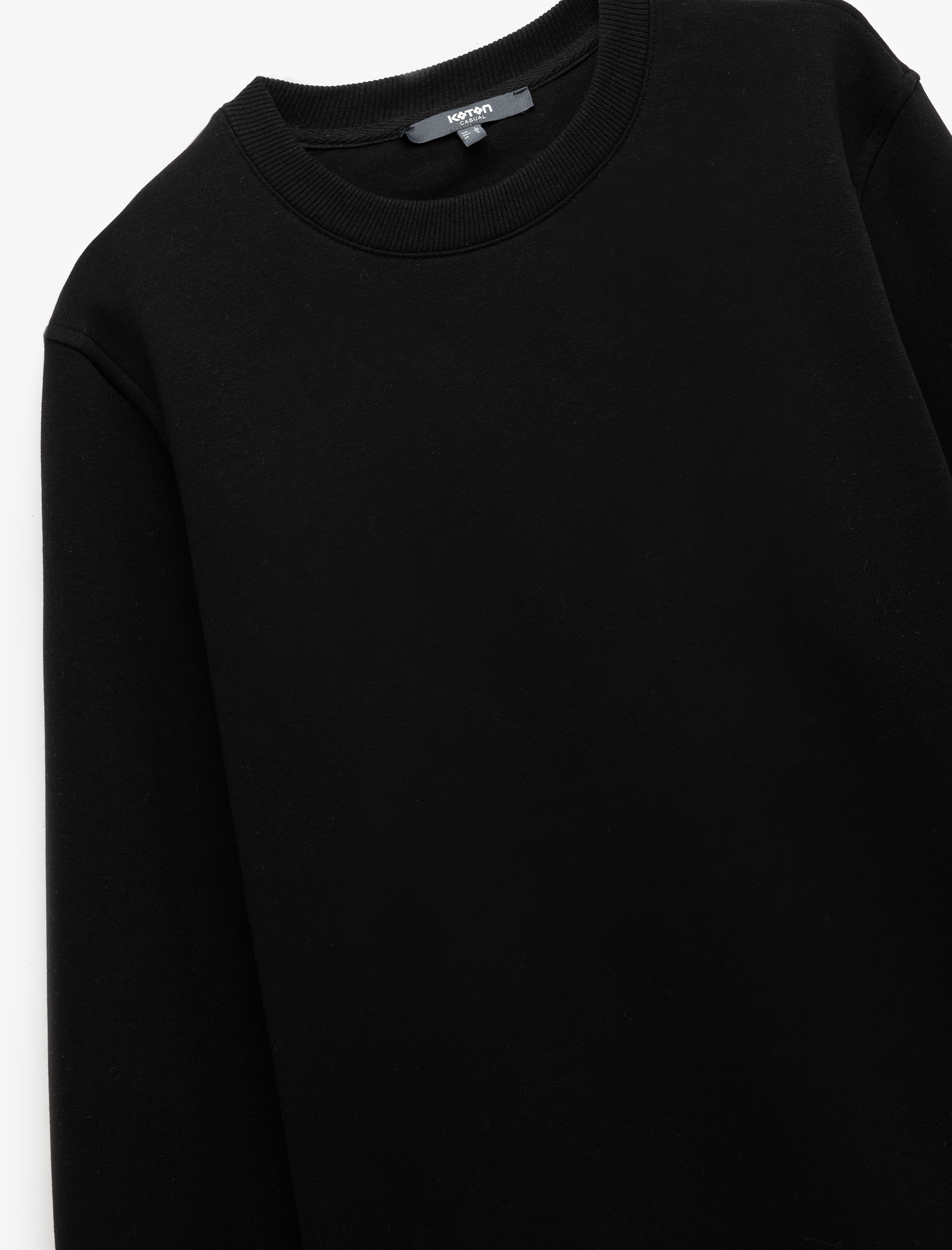   Pamuklu Uzun Kollu Şardonlu Bisiklet Yaka Erkek Basic Sweatshirt