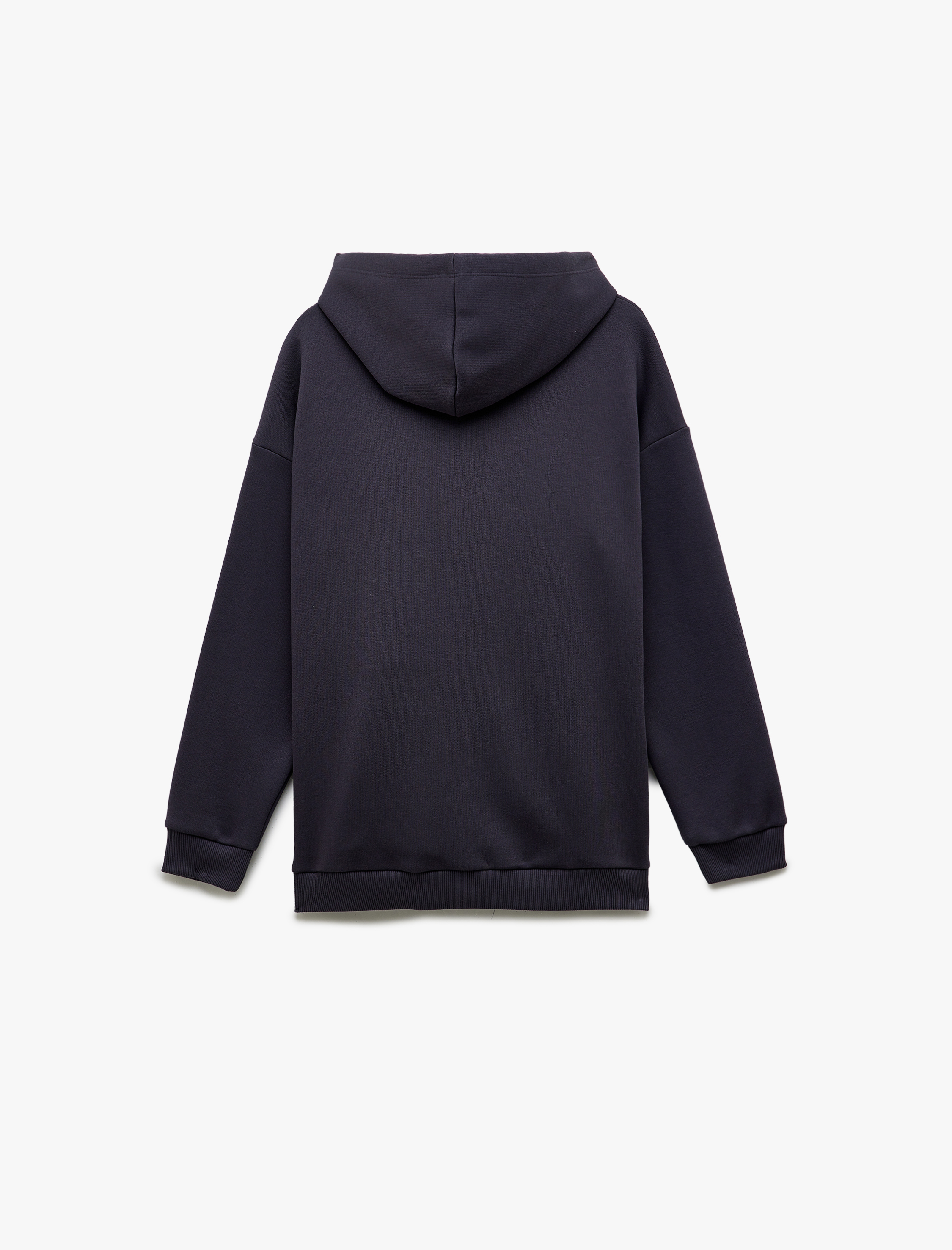   Üç İplik Şardonlu Kanguru Cepli Basic Kapüşonlu Sweatshirt