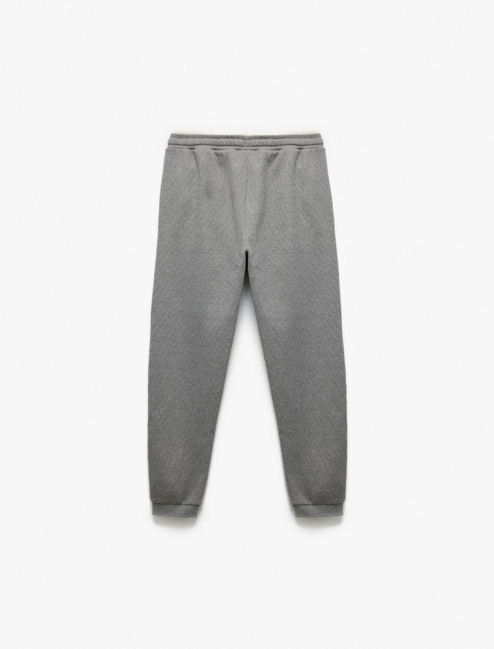 Erkek Çocuk Ribanalı Beli Bağlamalı Cepli Basic Eşofman Altı