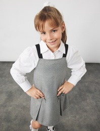 Pamuklu Düğmeli Uzun Kollu Basic Okul Gömleği