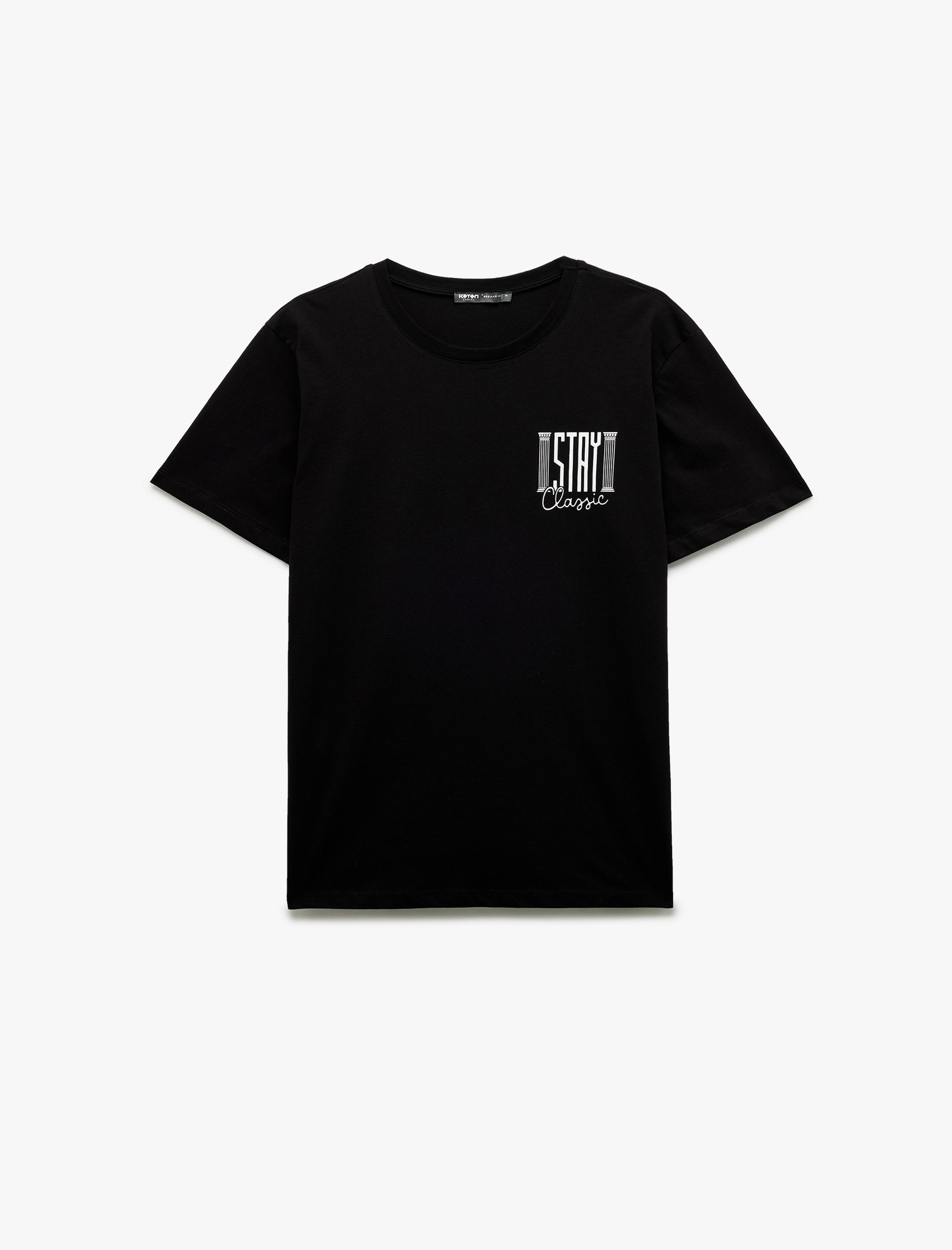   Kısa Kollu Bisiklet Yaka Regular Fit Pamuklu Baskılı Tişört