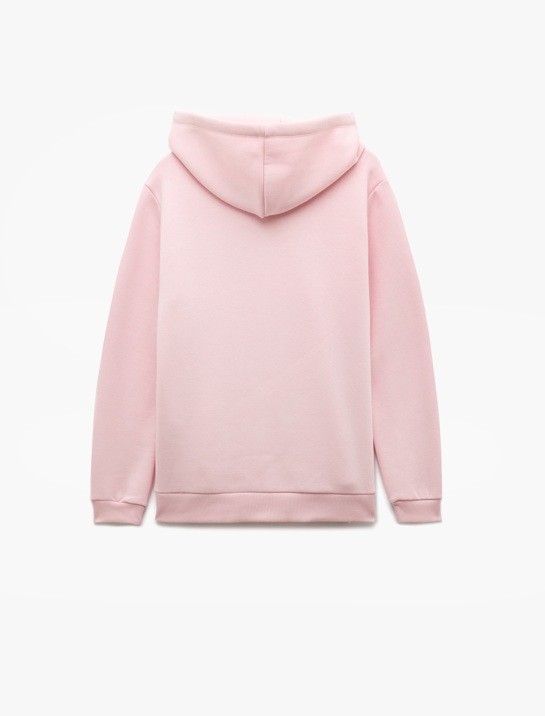   Pamuklu Uzun Kollu Kanguru Cep Detaylı Şardonlu Kapşonlu Baskılı Sweatshirt