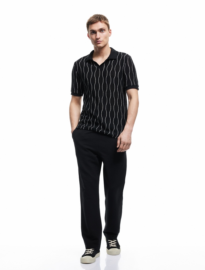  Pamuklu Dokulu Cep Detaylı Beli Bağcıklı Eşofman Altı