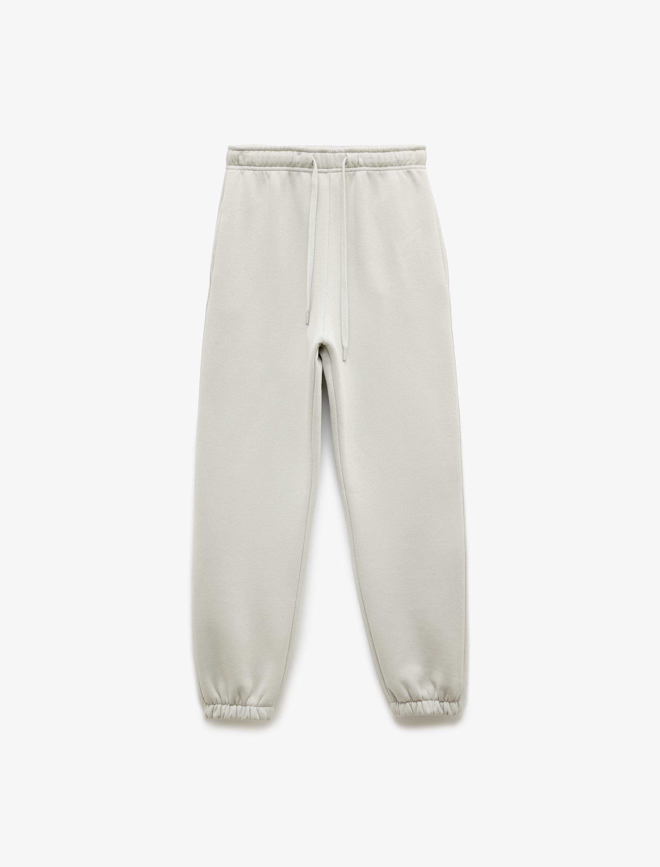   Pamuklu Şardonlu Cepli Beli Bağcıklı Oversize Jogger Eşofman Altı