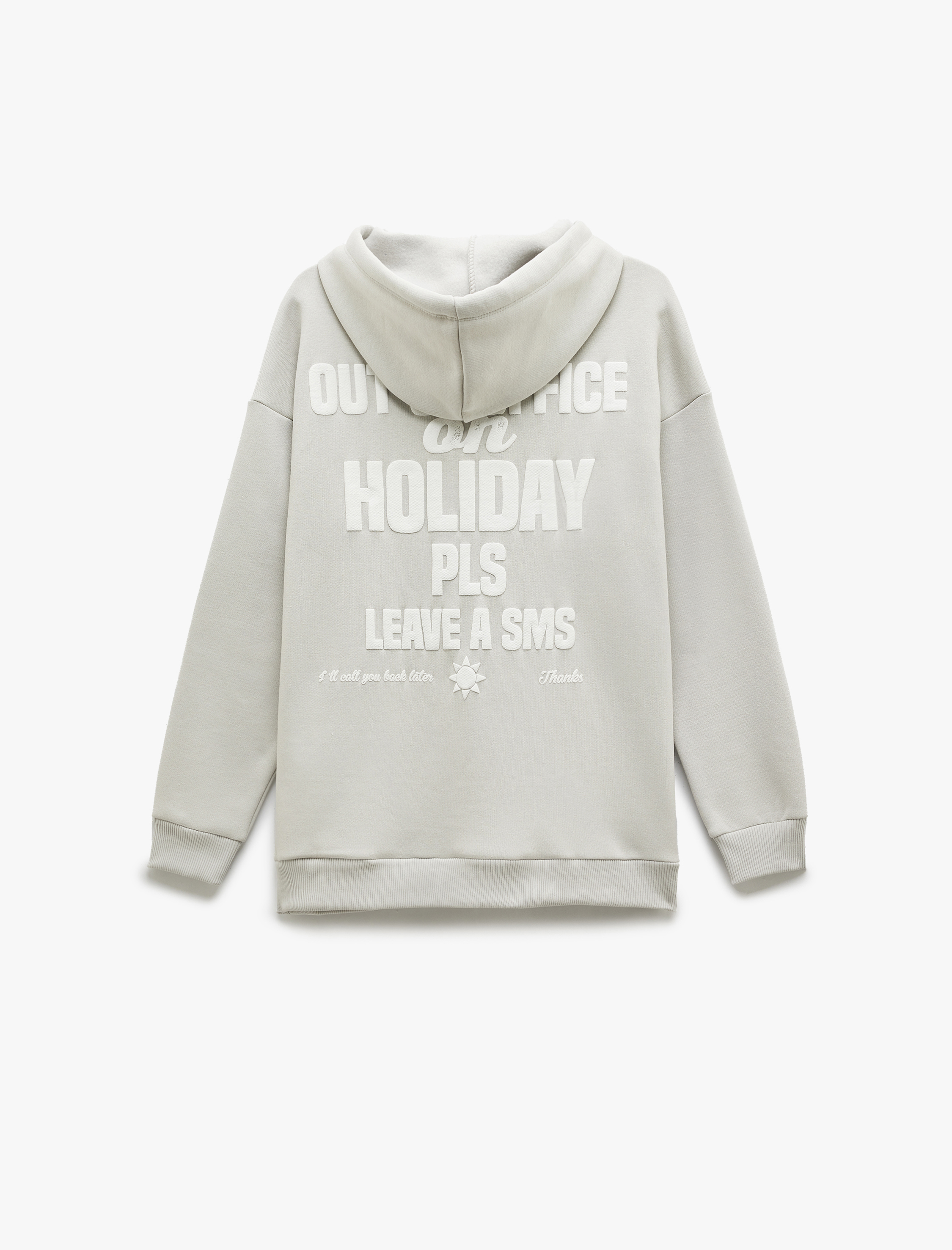   Pamuklu Şardonlu Arkası Baskılı Kapüşonlu Oversize Sweatshirt