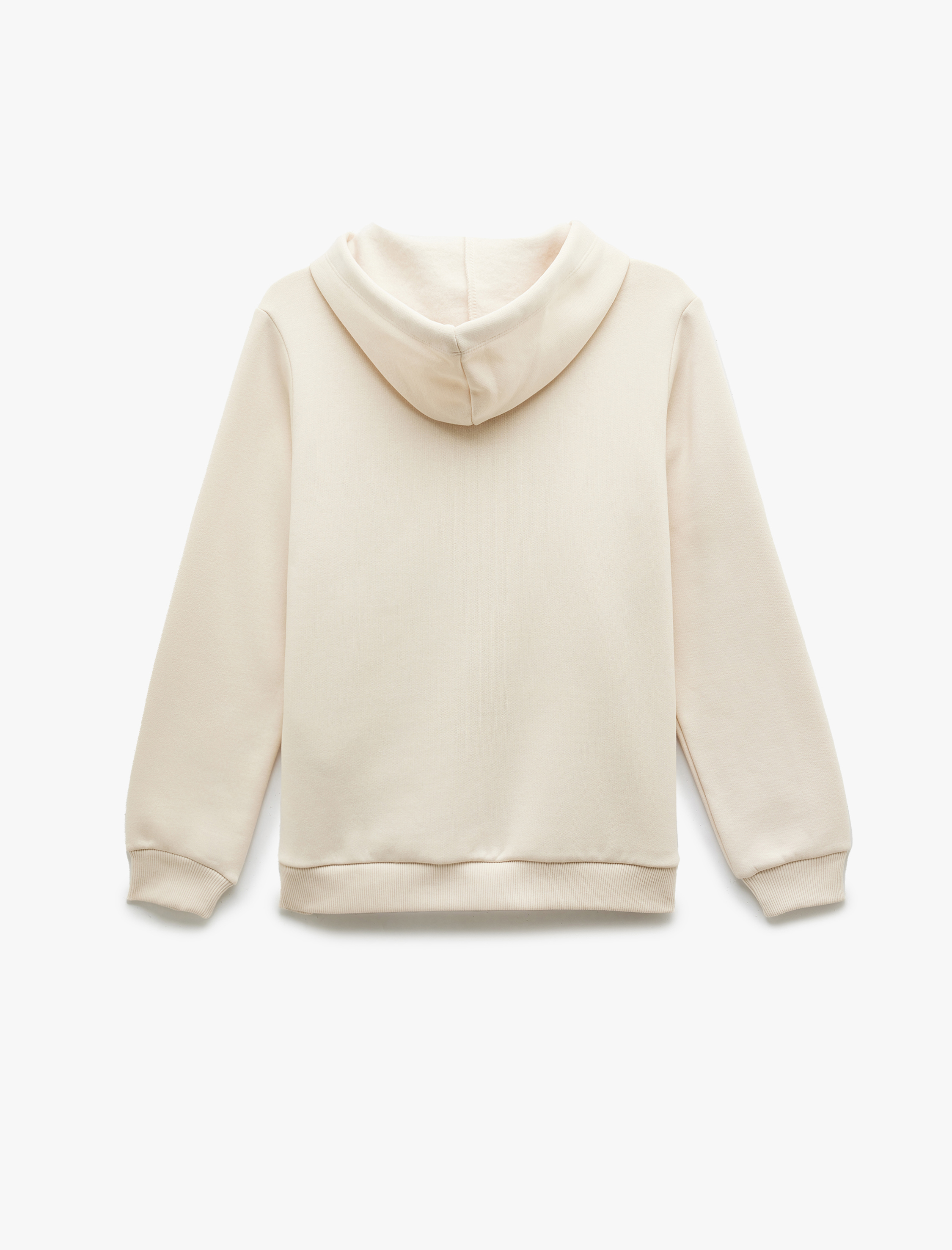   Kapüşonlu Şardonlu Kedi Nakış Detaylı Kanguru Cepli Sweatshirt