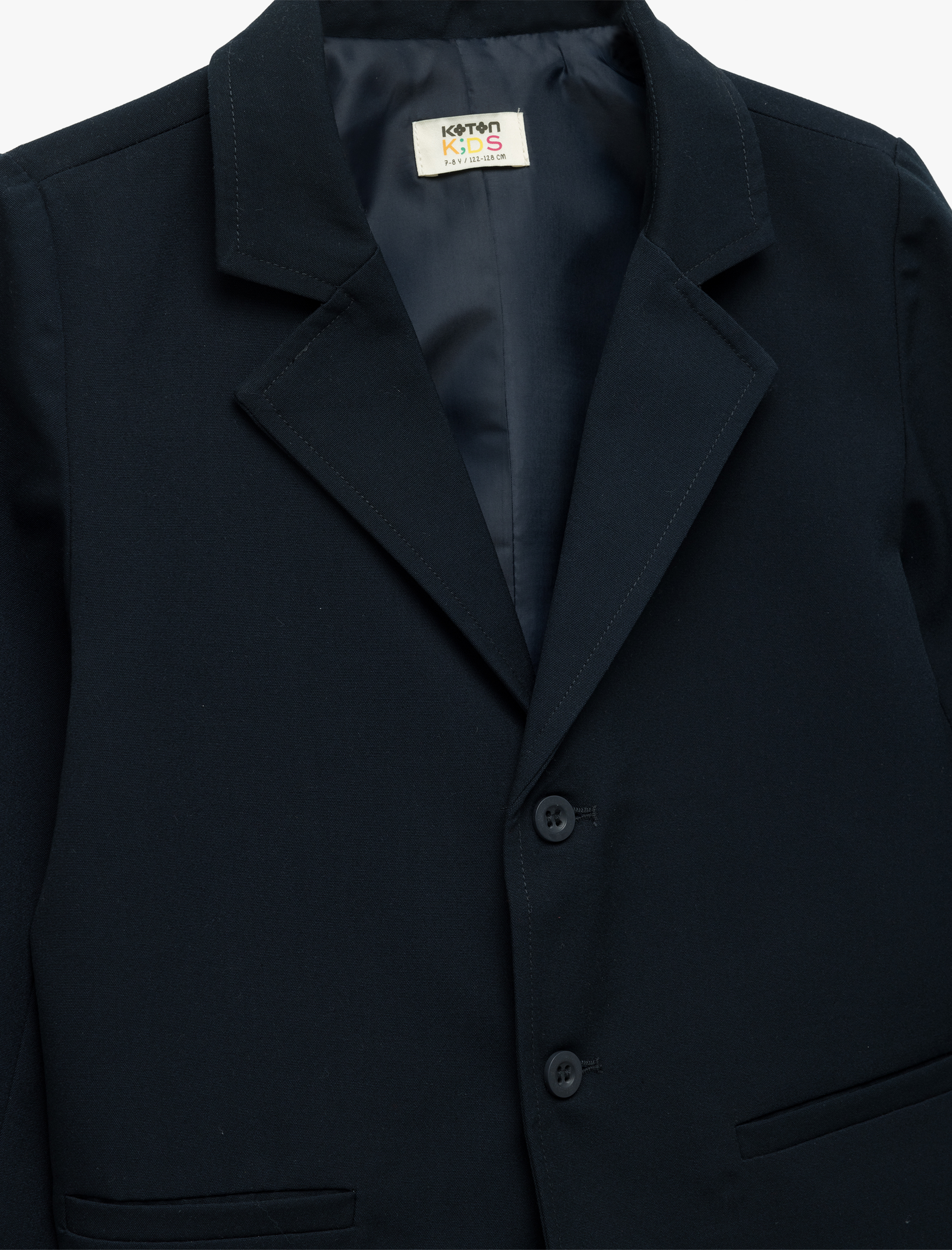  Erkek Çocuk Düğme Detaylı Uzun Kollu Basic Okul Ceketi