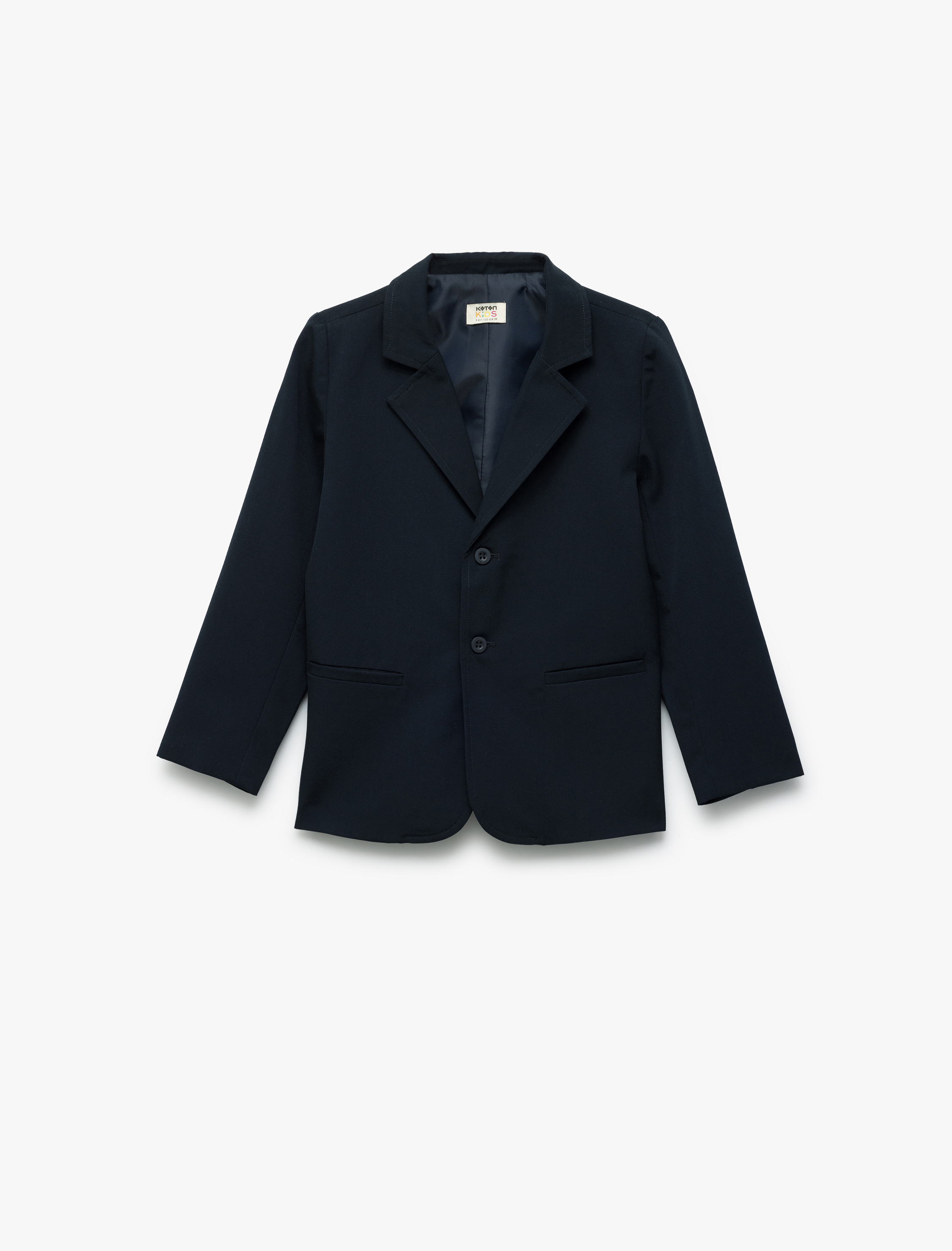  Erkek Çocuk Düğme Detaylı Uzun Kollu Basic Okul Ceketi