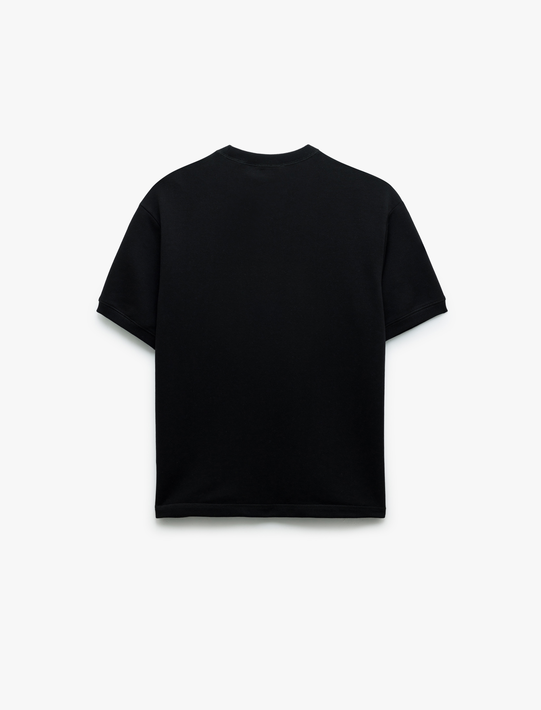   Kısa Kollu Bisiklet Yaka Tok Kumaş Şardonlu Basic Oversize Tişört