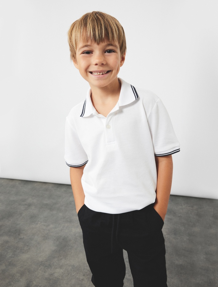 Erkek Çocuk Pamuklu Kısa Kollu Polo Yaka Tişört