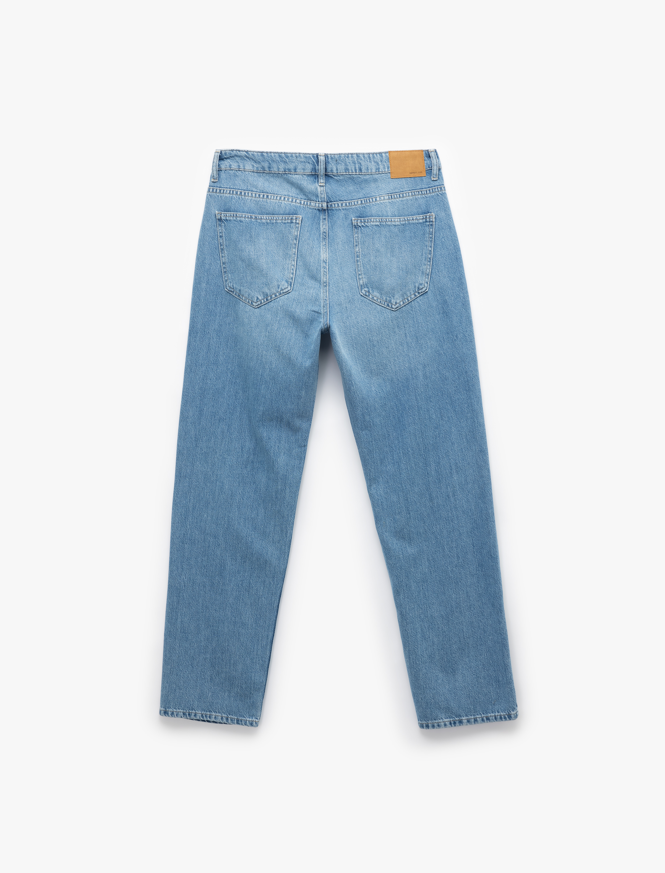   Pamuklu Normal Bel Cep Detaylı Vintage Straight Fit Jean Pantolon