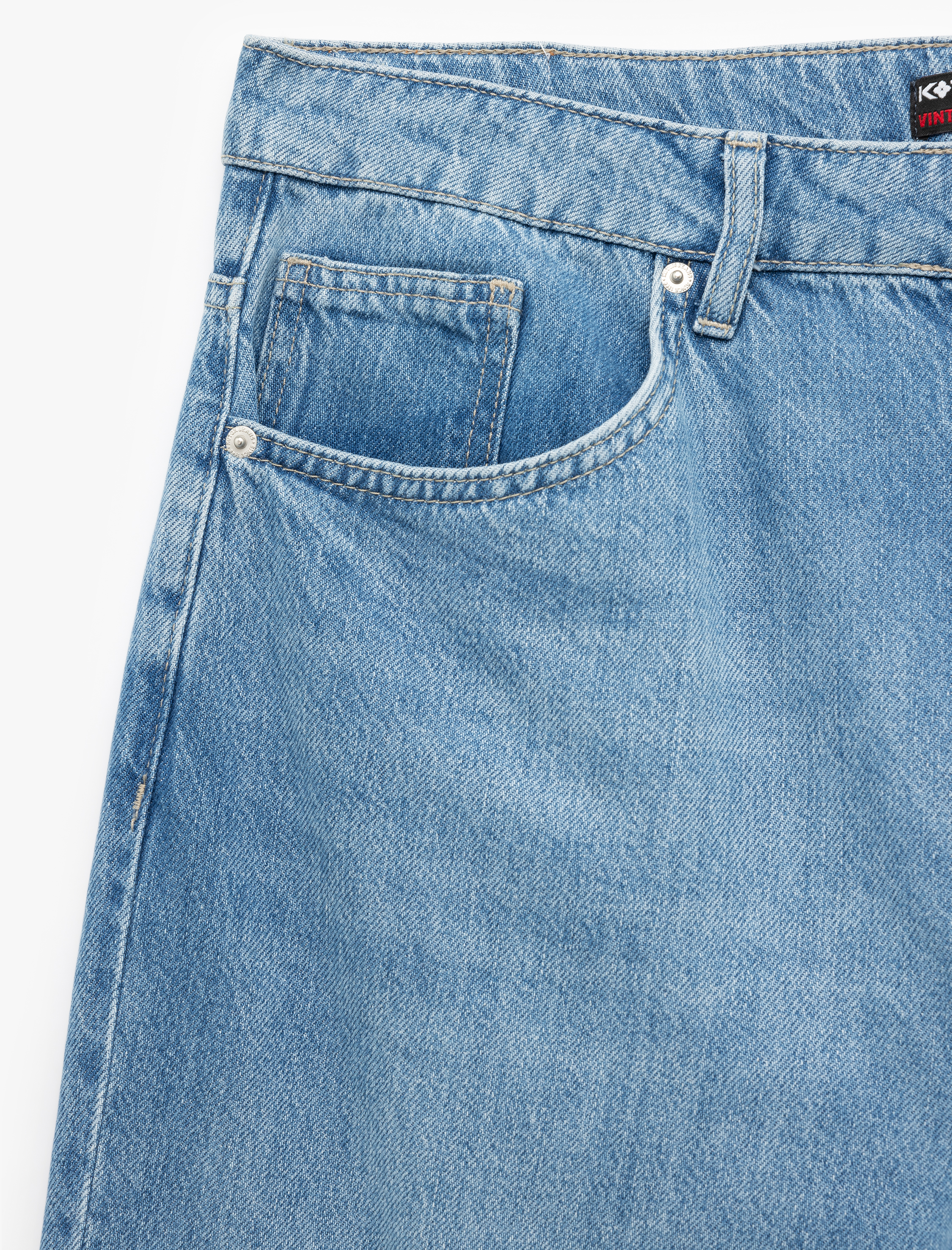   Pamuklu Normal Bel Cep Detaylı Vintage Straight Fit Jean Pantolon