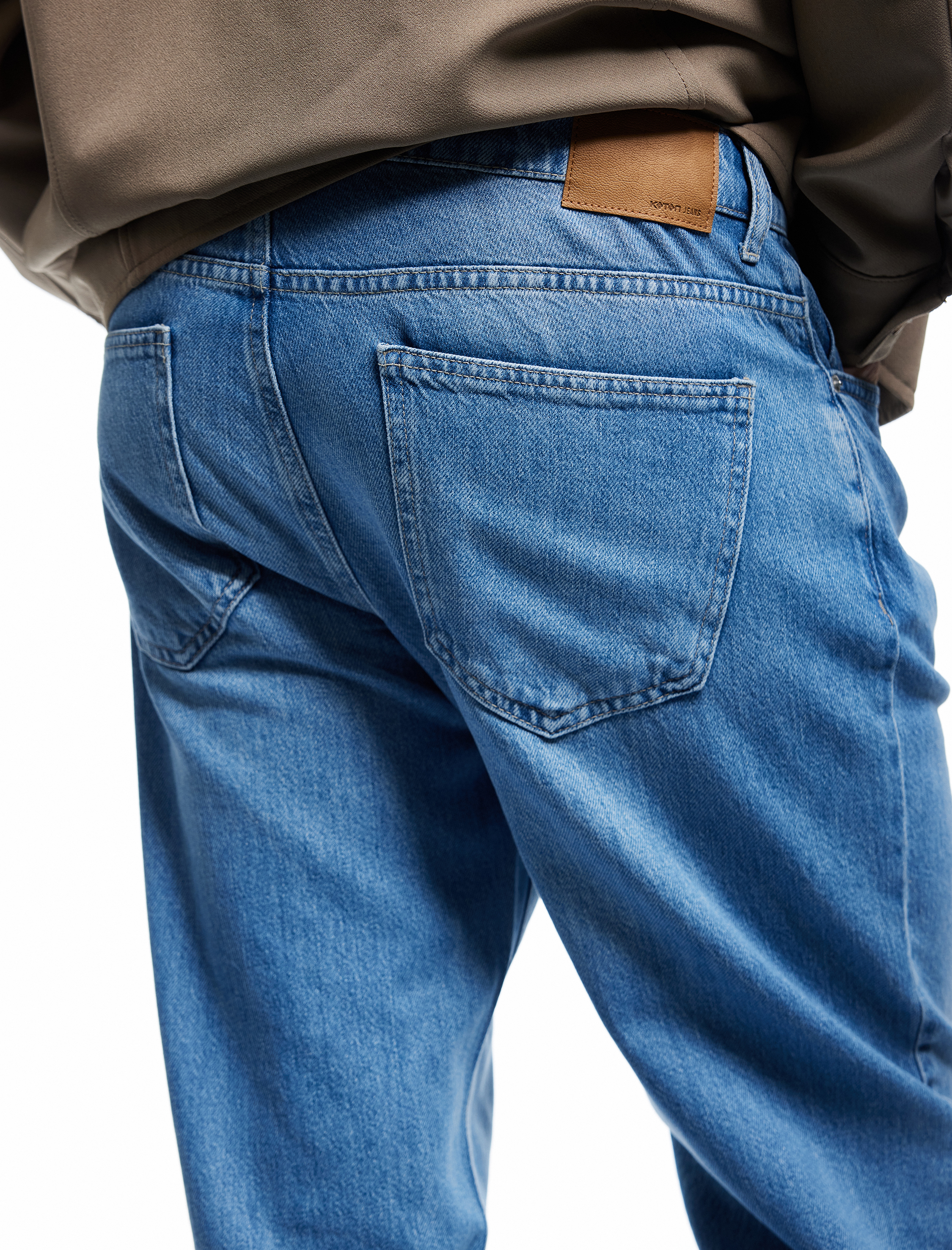   Pamuklu Normal Bel Cep Detaylı Vintage Straight Fit Jean Pantolon