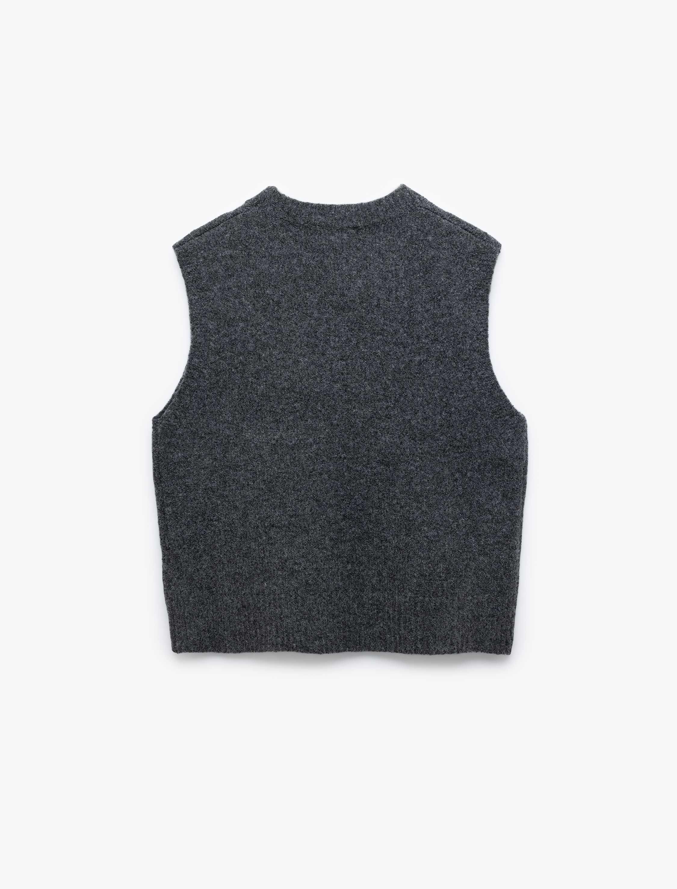   Fiyonk Desenli Bisiklet Yaka Kolsuz Triko Süveter