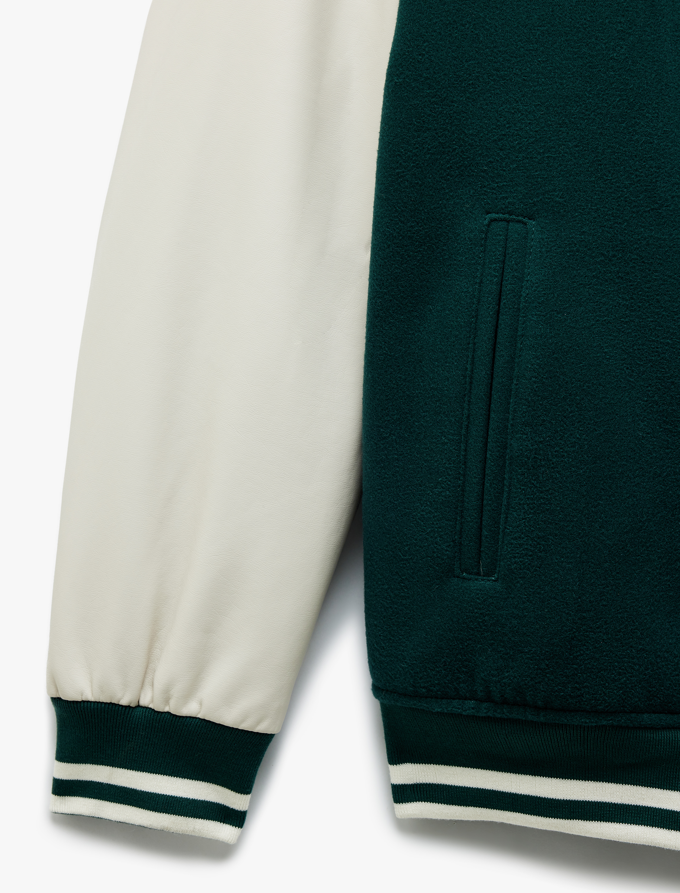   Çıtçıt Düğme Detaylı Slim Fit Kolej Baskılı Kaşe Bomber Ceket