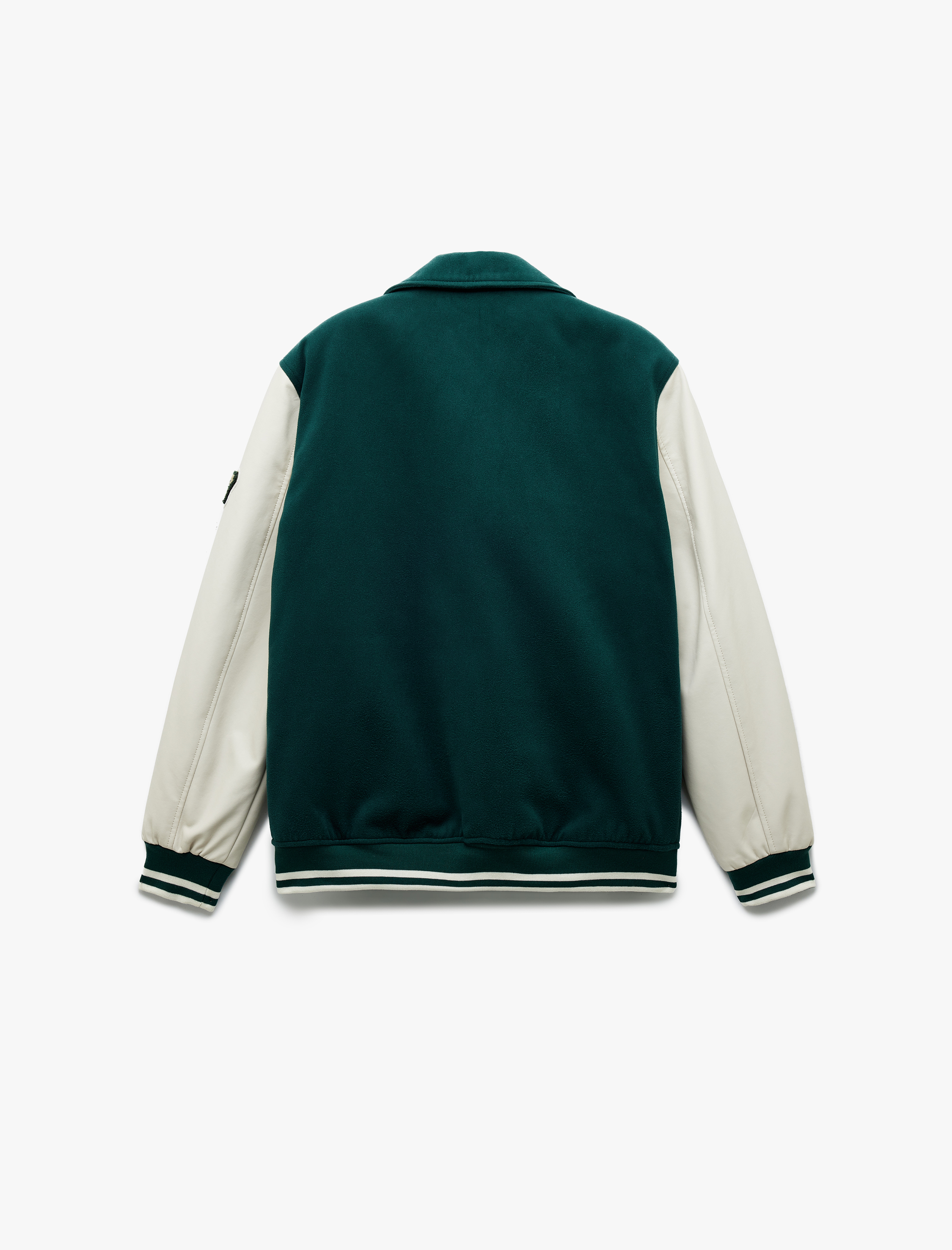   Çıtçıt Düğme Detaylı Slim Fit Kolej Baskılı Kaşe Bomber Ceket