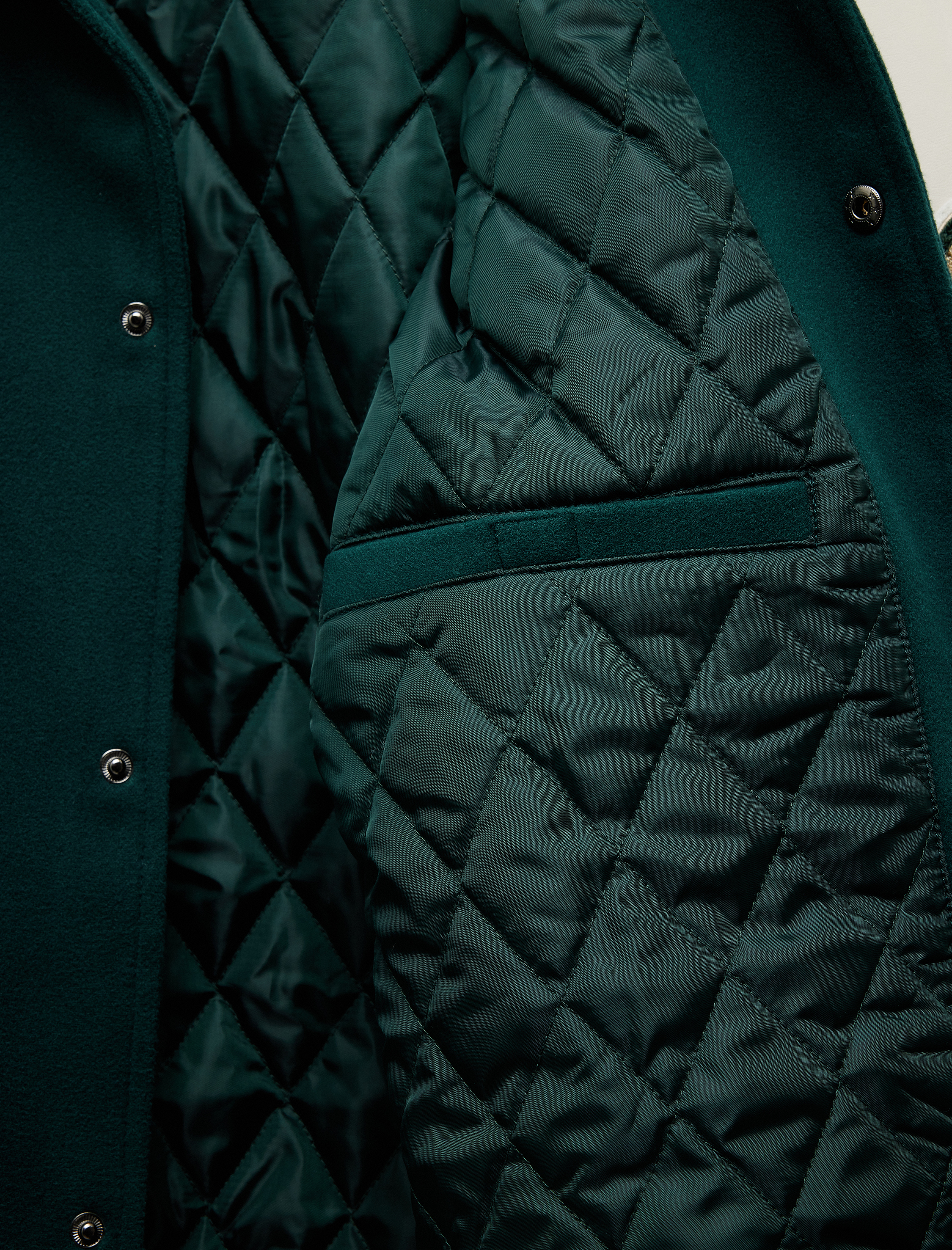   Çıtçıt Düğme Detaylı Slim Fit Kolej Baskılı Kaşe Bomber Ceket