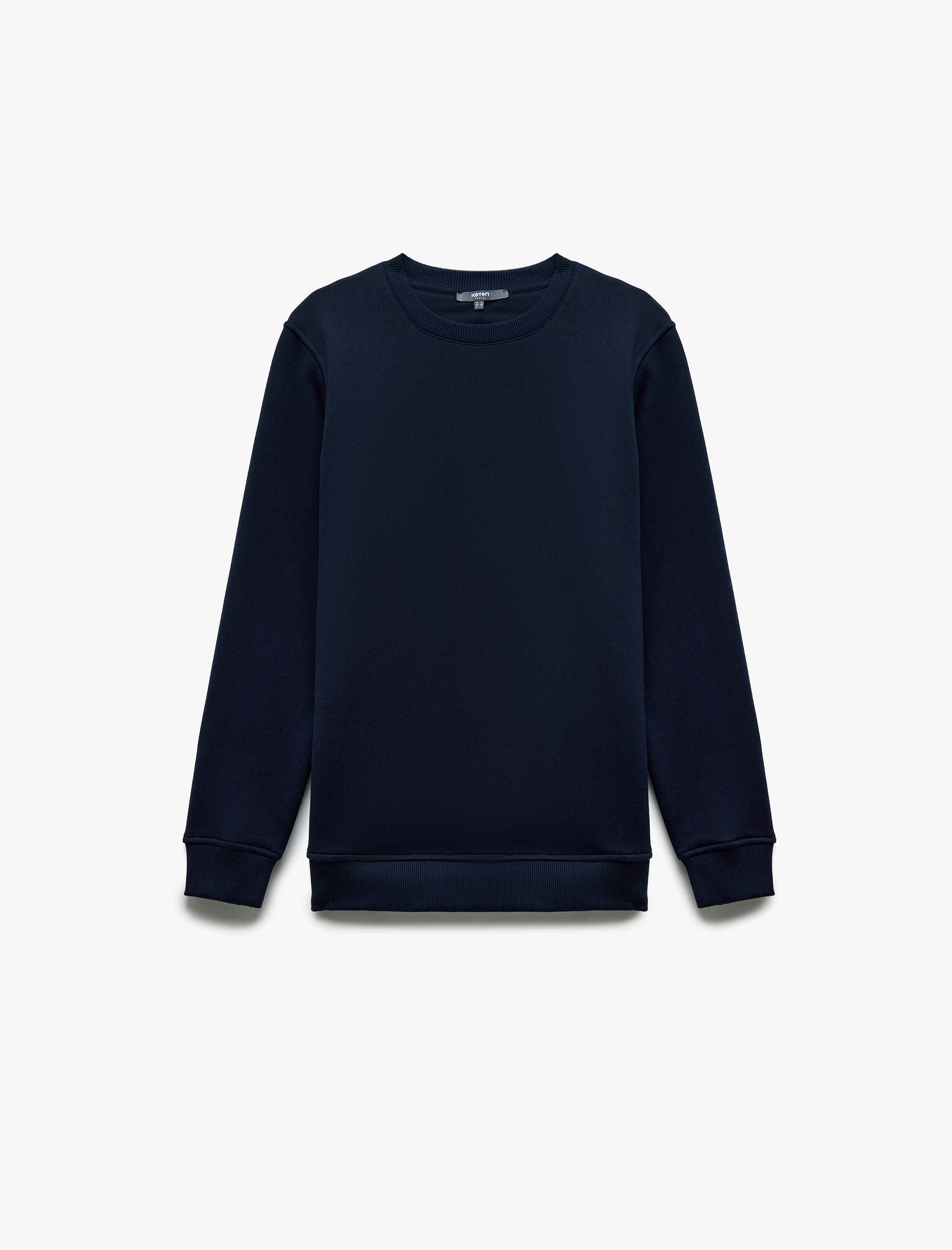   Pamuklu Uzun Kollu Şardonlu Bisiklet Yaka Erkek Basic Sweatshirt