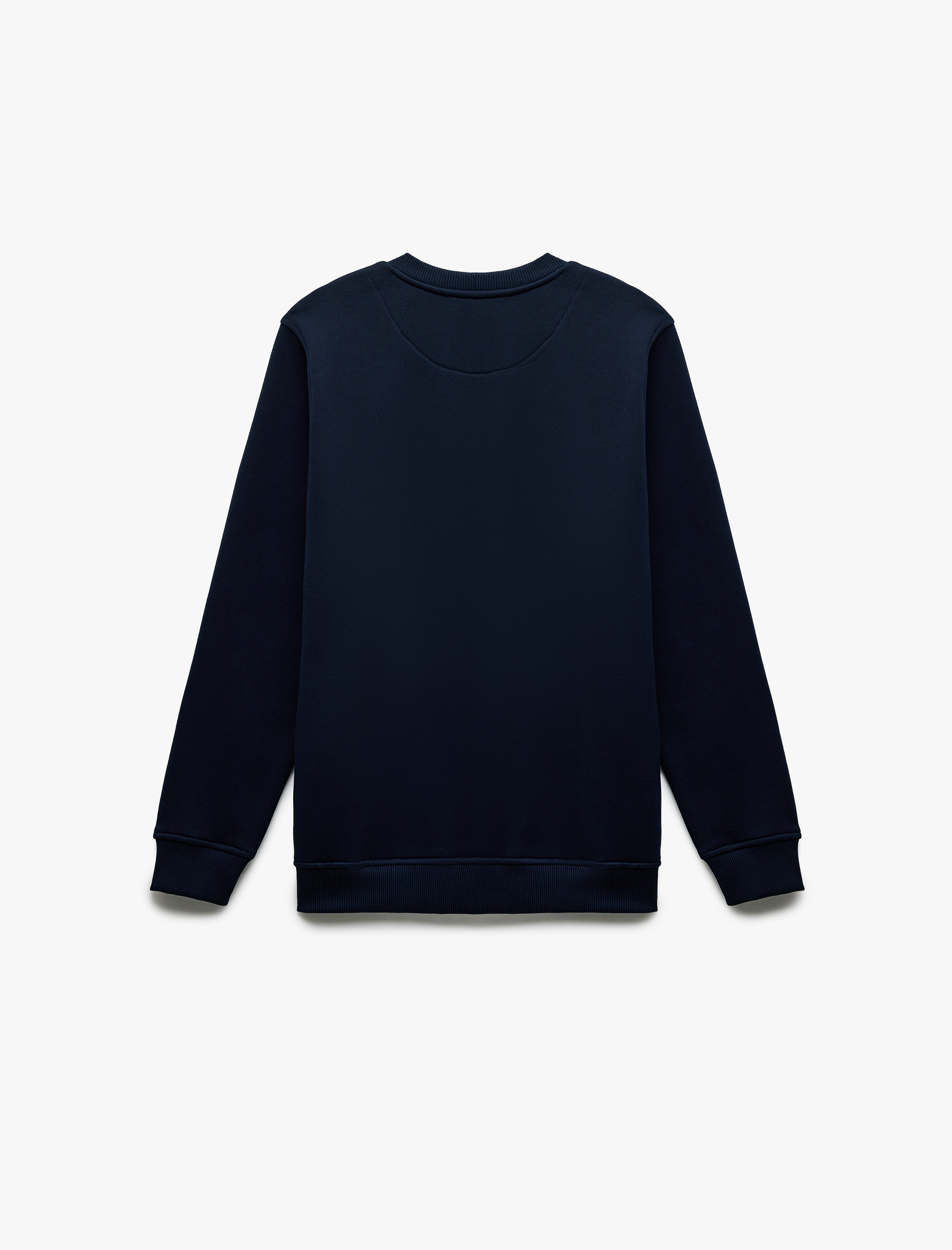   Pamuklu Uzun Kollu Şardonlu Bisiklet Yaka Erkek Basic Sweatshirt