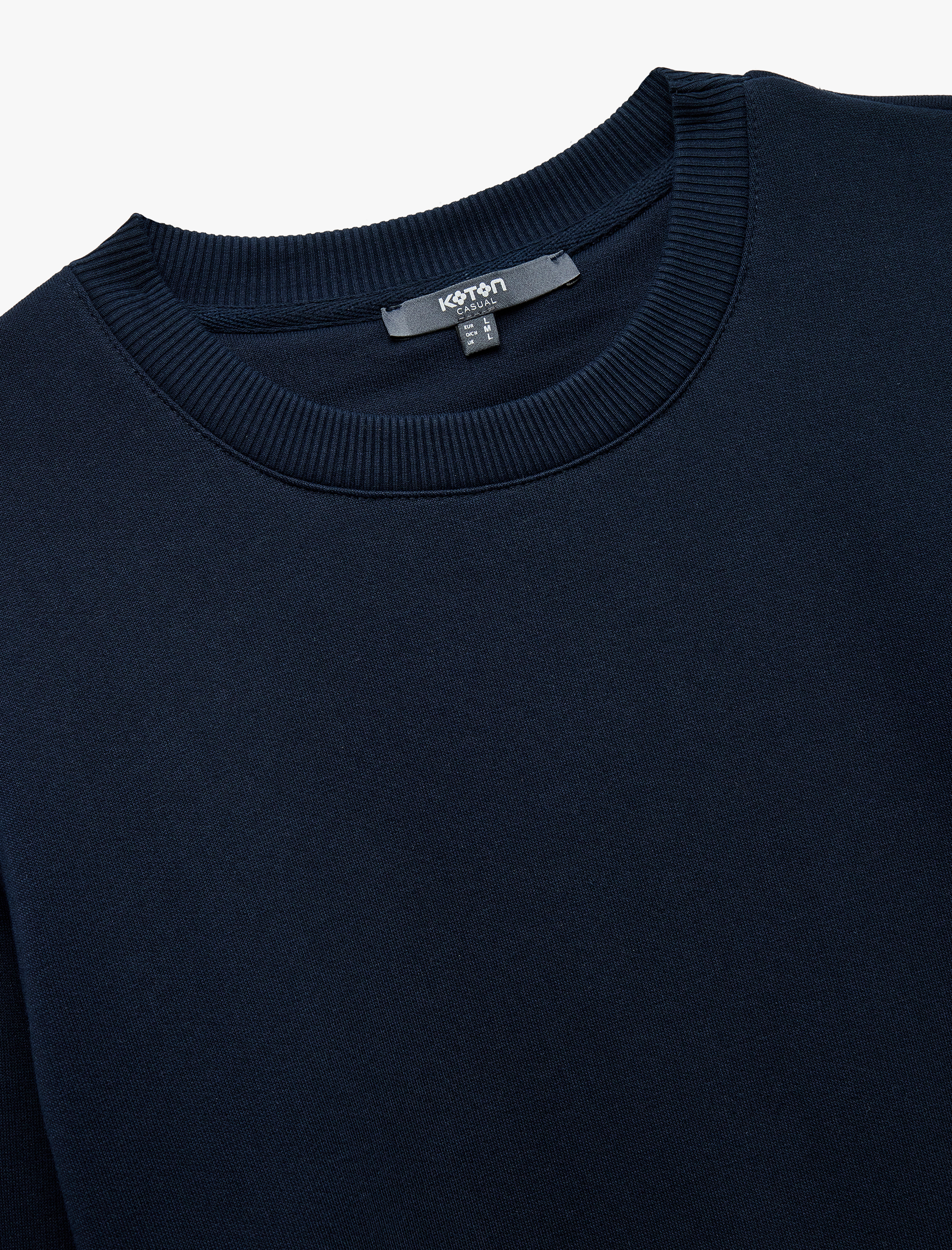   Pamuklu Uzun Kollu Şardonlu Bisiklet Yaka Erkek Basic Sweatshirt