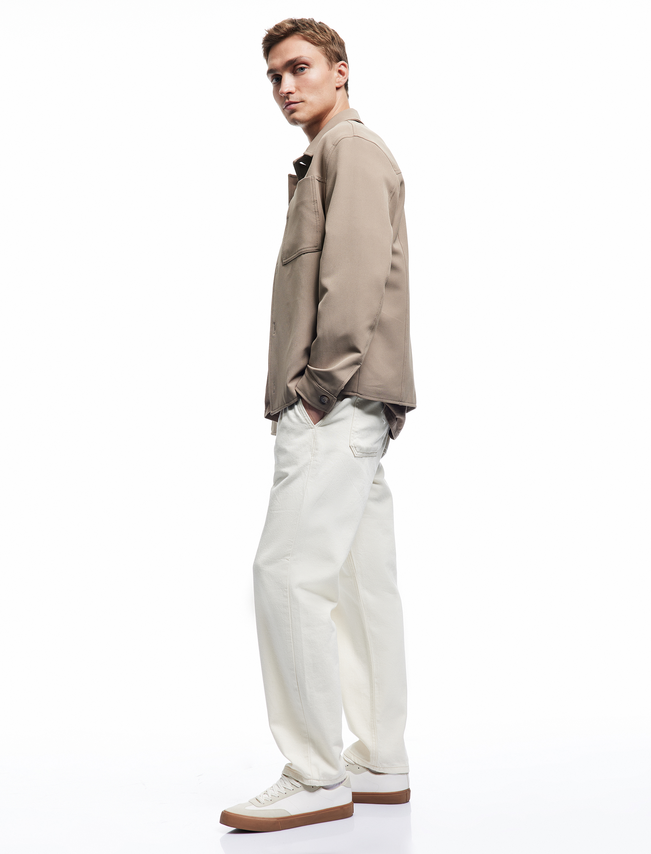   Pamuklu Oversize Cep Detaylı Bol Beli Bağcıklı Jean Pantolon