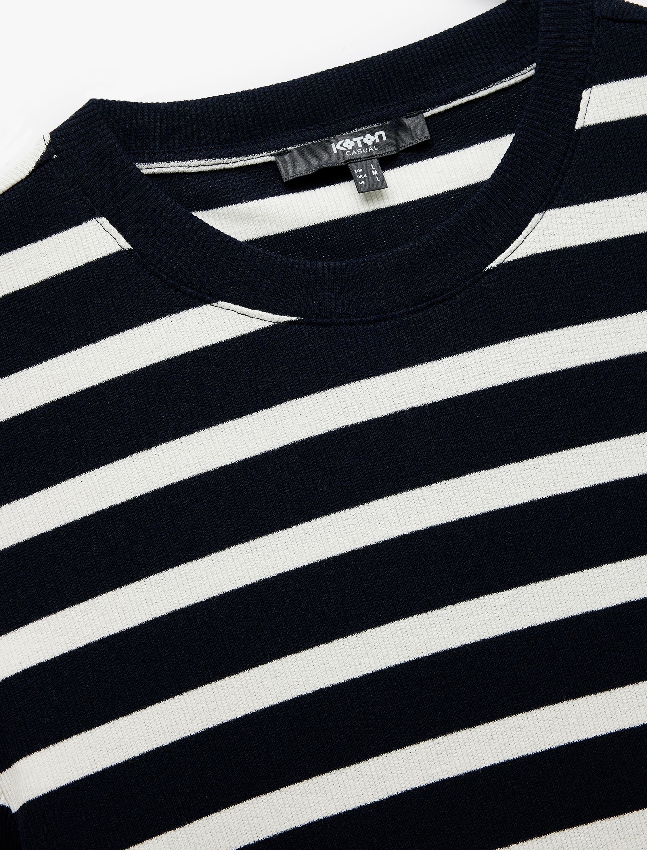   Kısa Kollu Bisiklet Yaka Slim Fit Çizgili Tişört