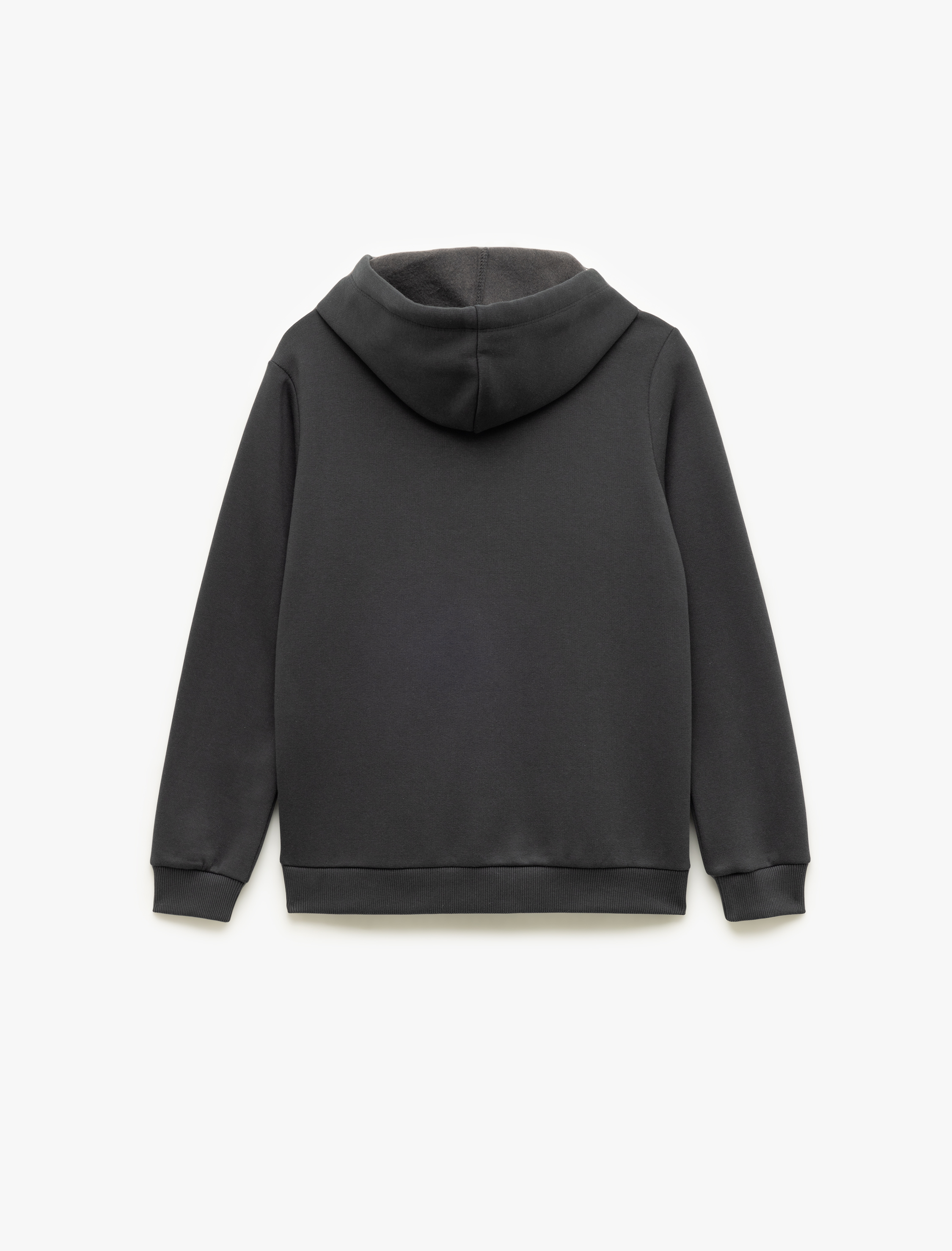   Şardonlu Uzun Kollu Kapüşonlu Köpek Nakışlı Kanguru Cepli Sweatshirt