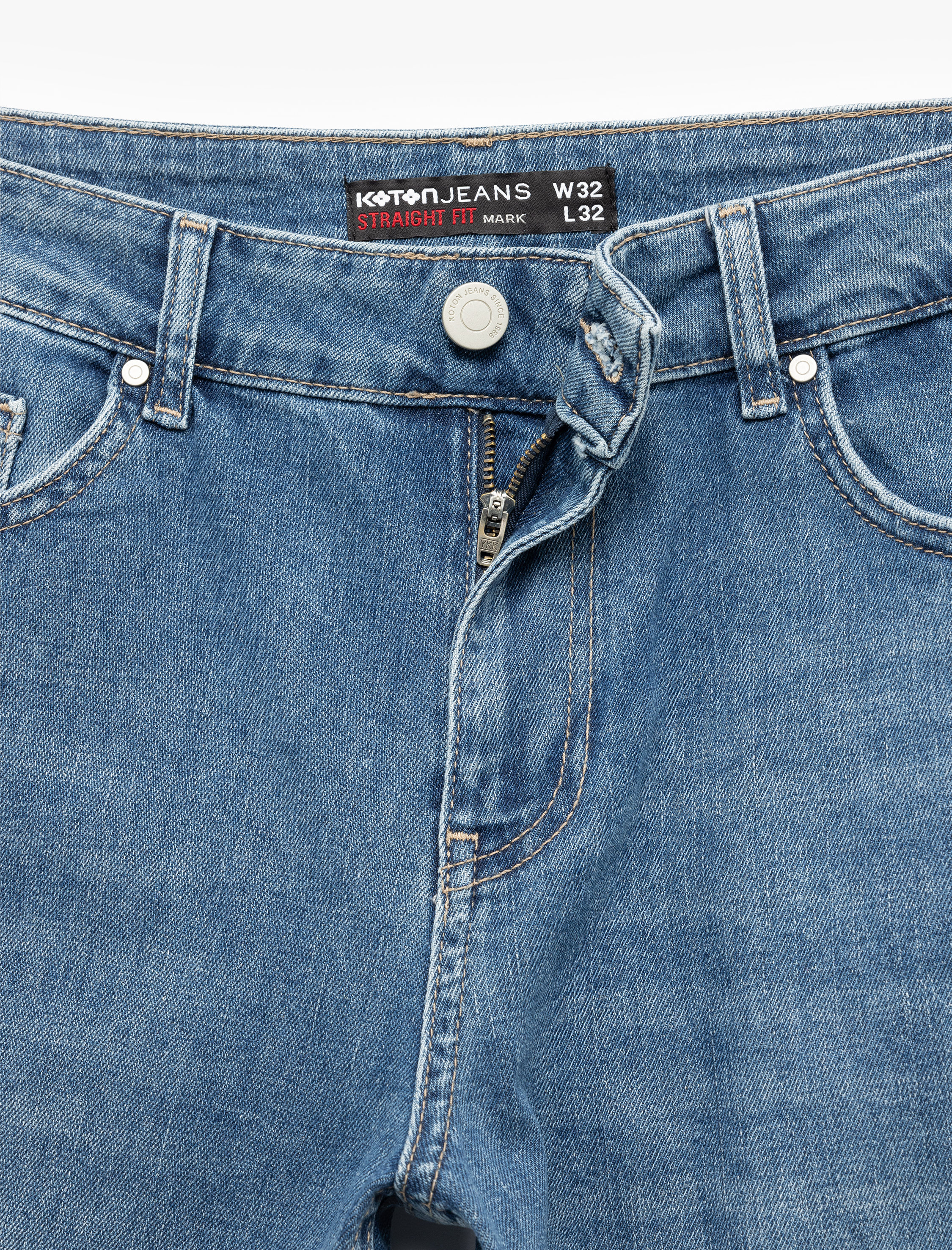  Normal Bel Pamuklu Cep Detaylı Straight Fit Jean Pantolon - Mark Jean