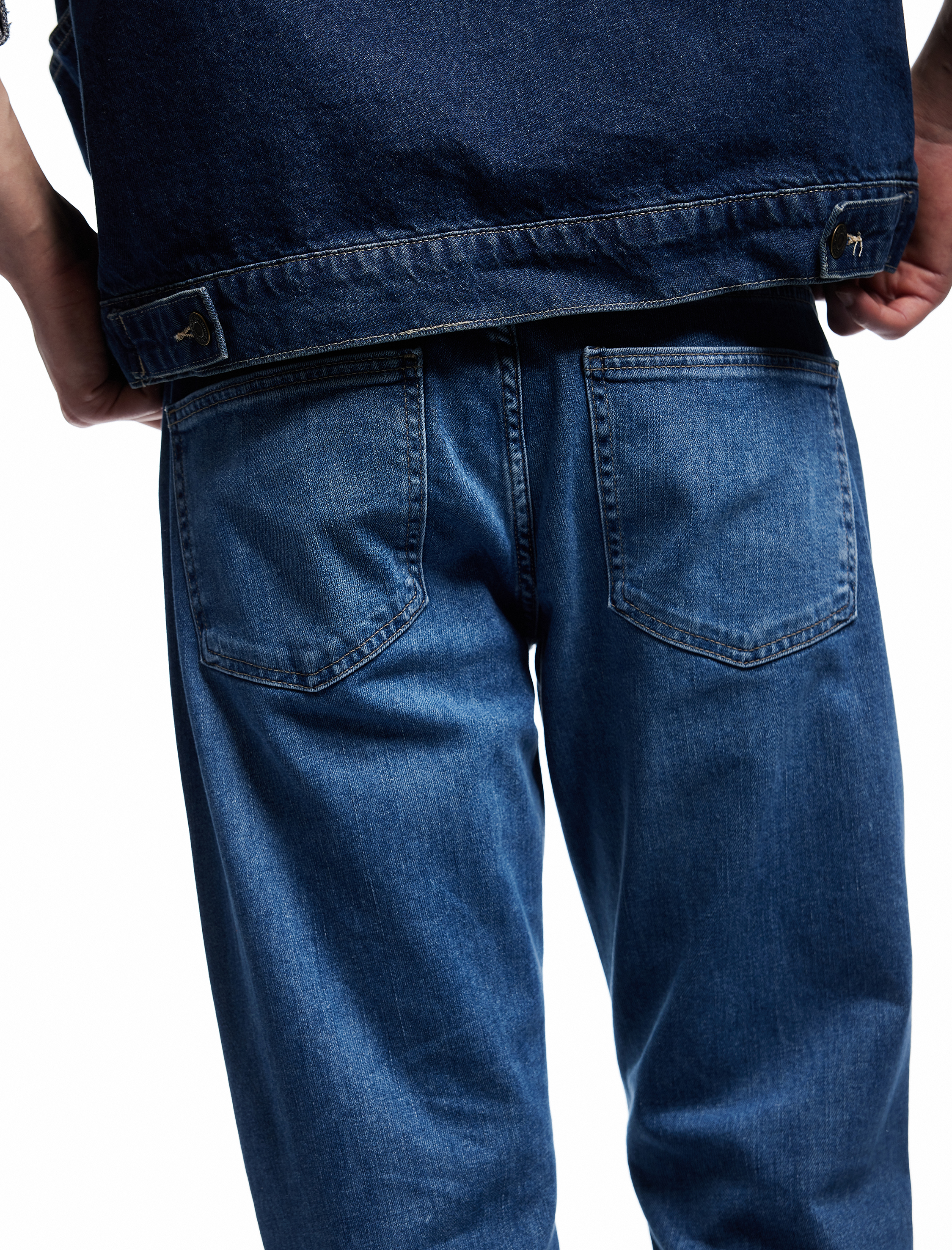   Normal Bel Pamuklu Cep Detaylı Straight Fit Jean Pantolon - Mark Jean