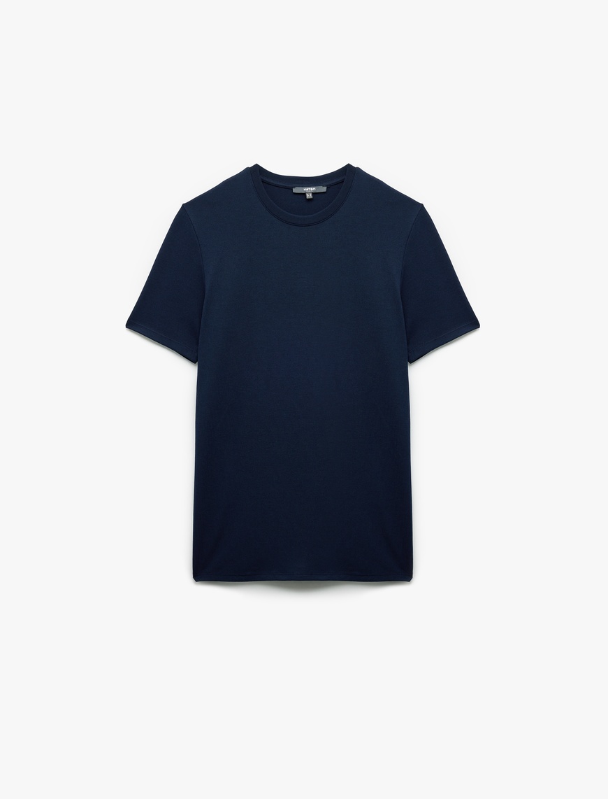   Kısa Kollu Bisiklet Yaka Basic Slim Fit Tişört