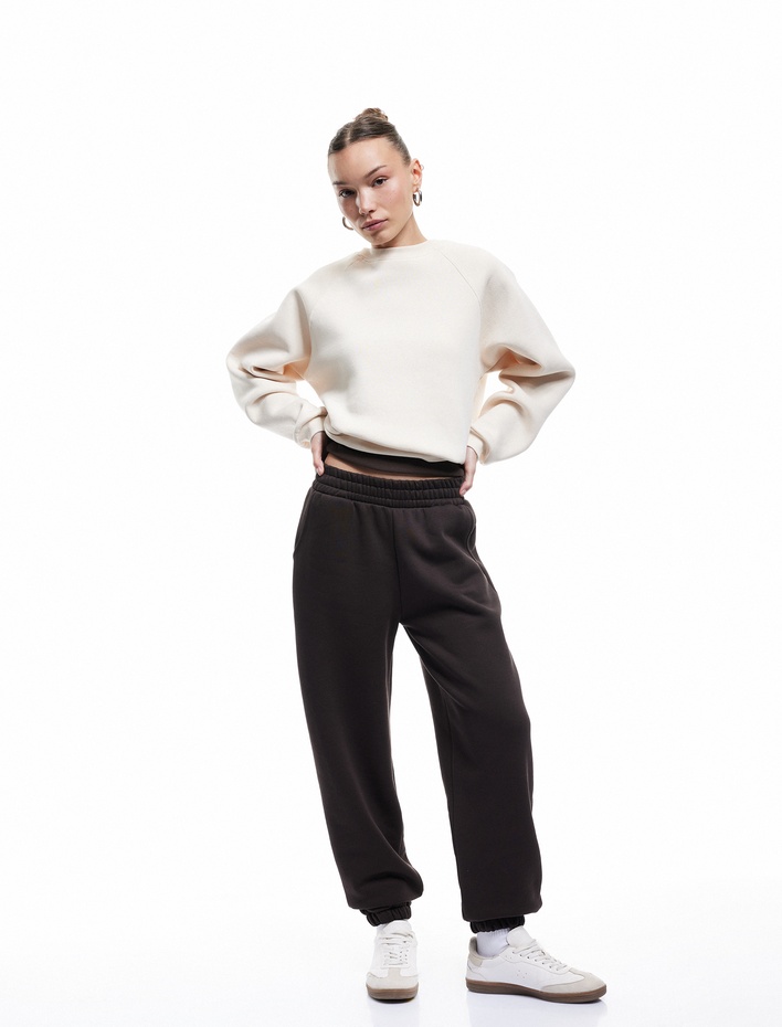  Şardonlu Cepli Beli Lastikli Oversize Jogger Eşofman Altı