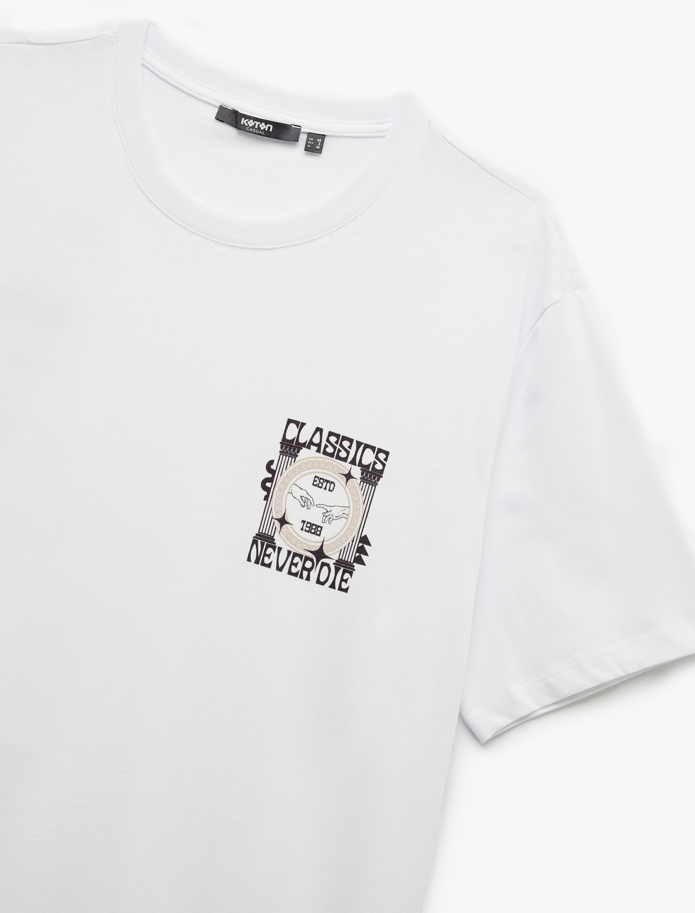   Kısa Kollu Bisiklet Yaka Regular Fit Pamuklu Baskılı Tişört