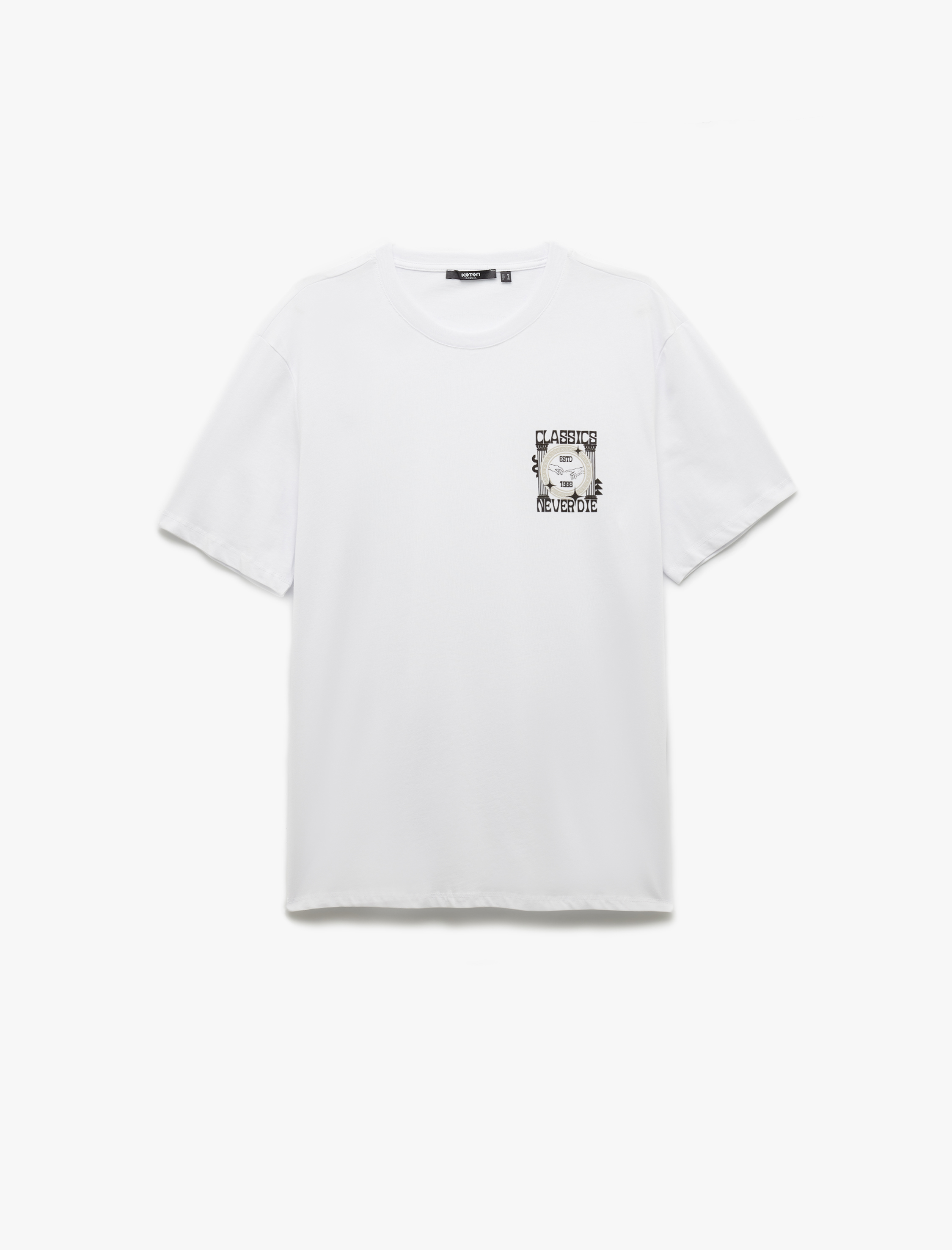   Kısa Kollu Bisiklet Yaka Regular Fit Pamuklu Baskılı Tişört