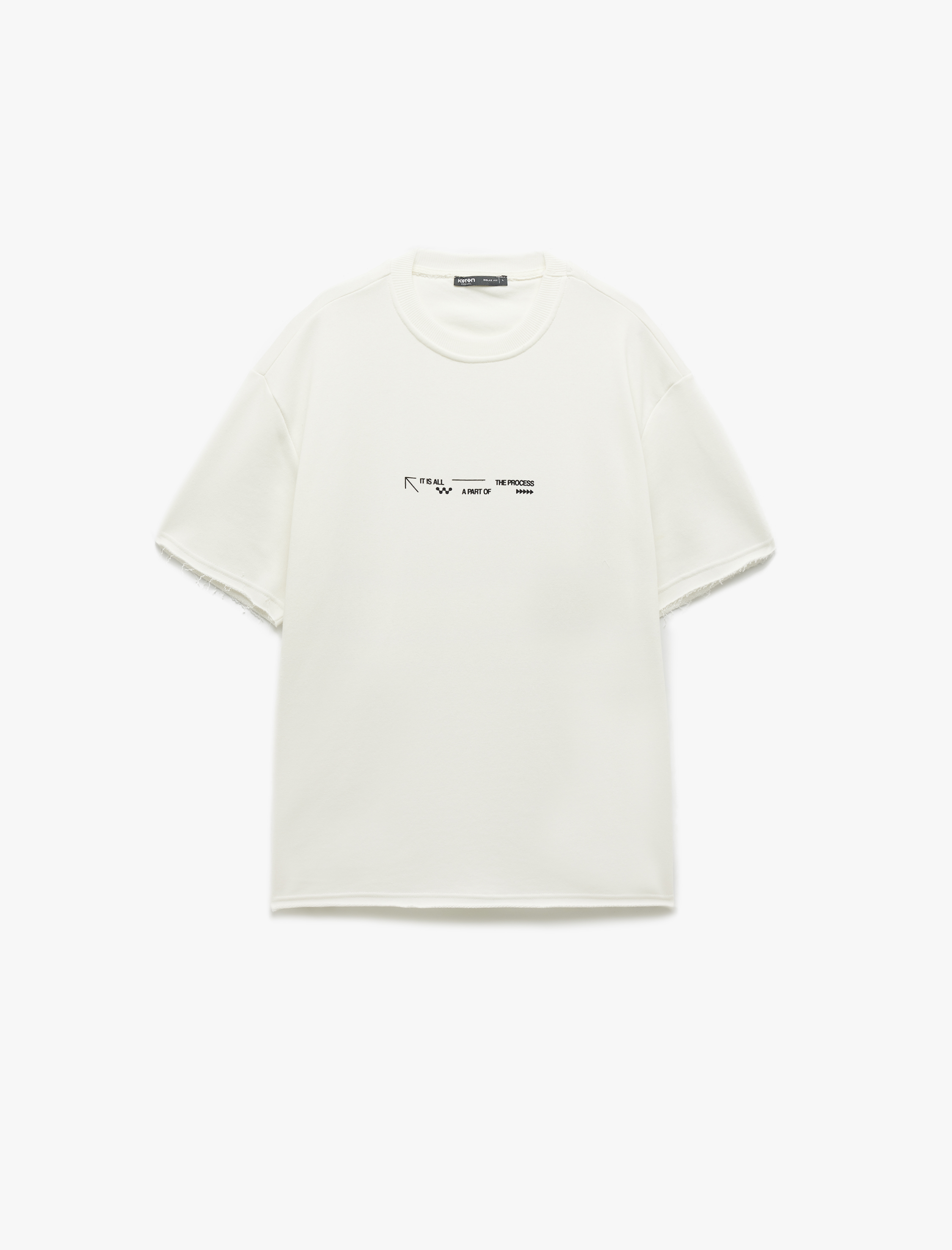   Kısa Kollu Bisiklet Yaka Tok Kumaş Baskılı Oversize Tişört