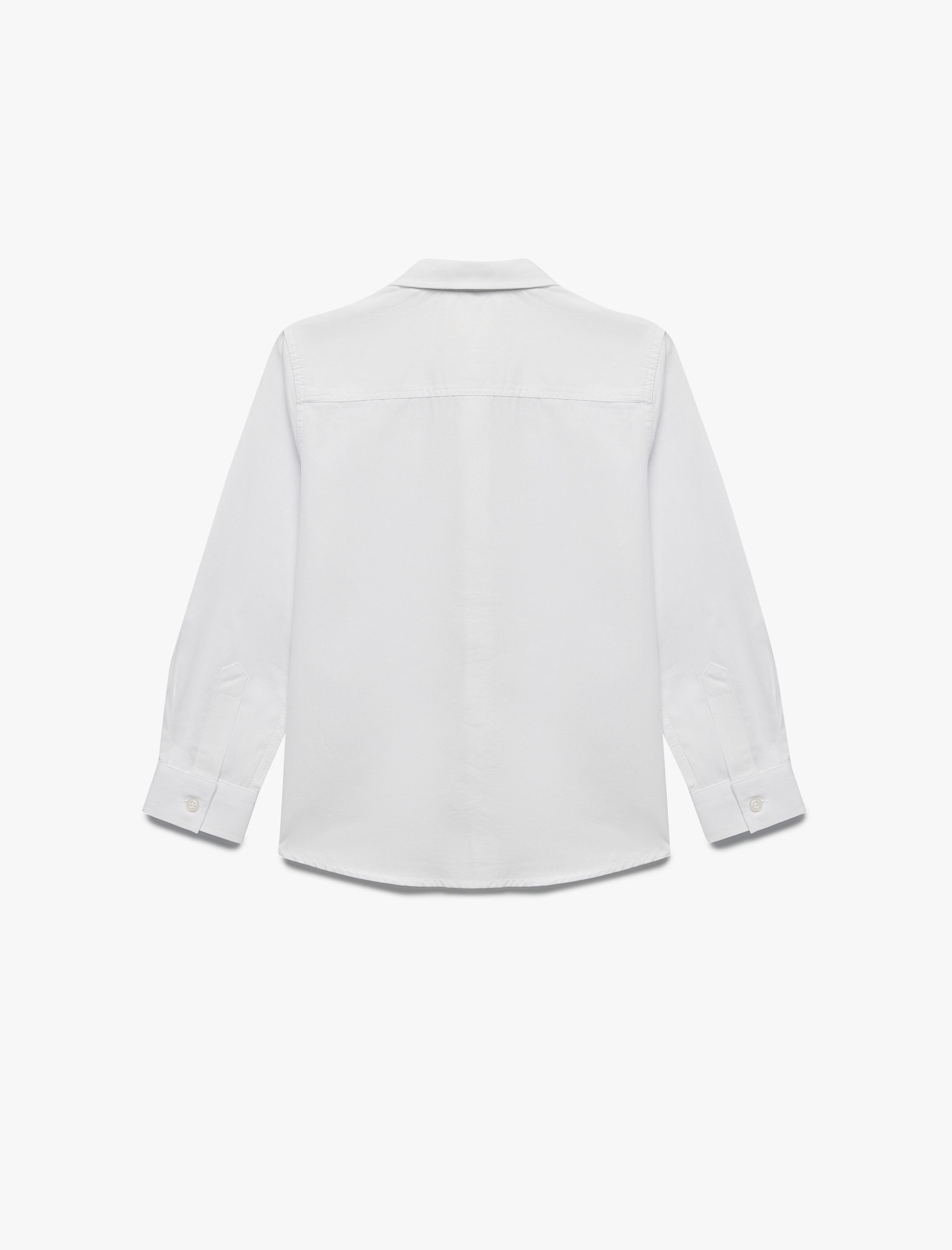  Erkek Çocuk Pamuklu Cepli Uzun Kollu Kravat Detaylı Basic Gömlek