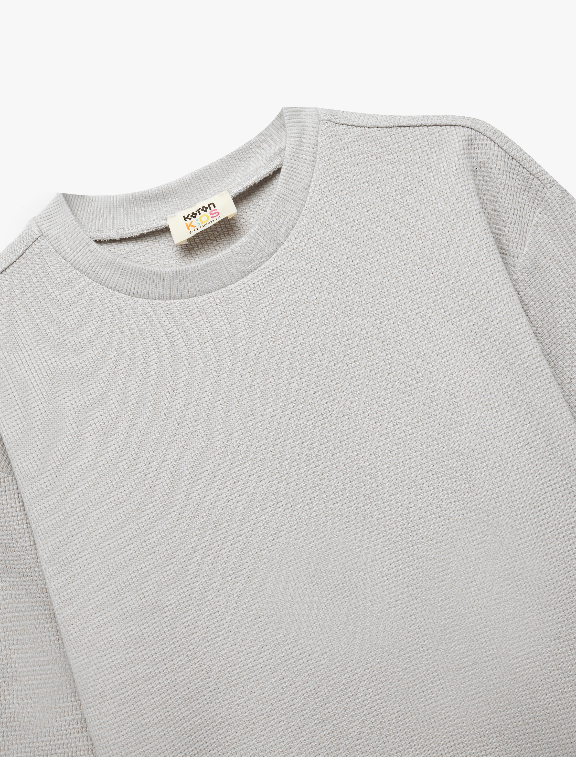  Erkek Çocuk Pamuklu Uzun Kollu Bisiklet Yaka Oversize Basic Sweatshirt