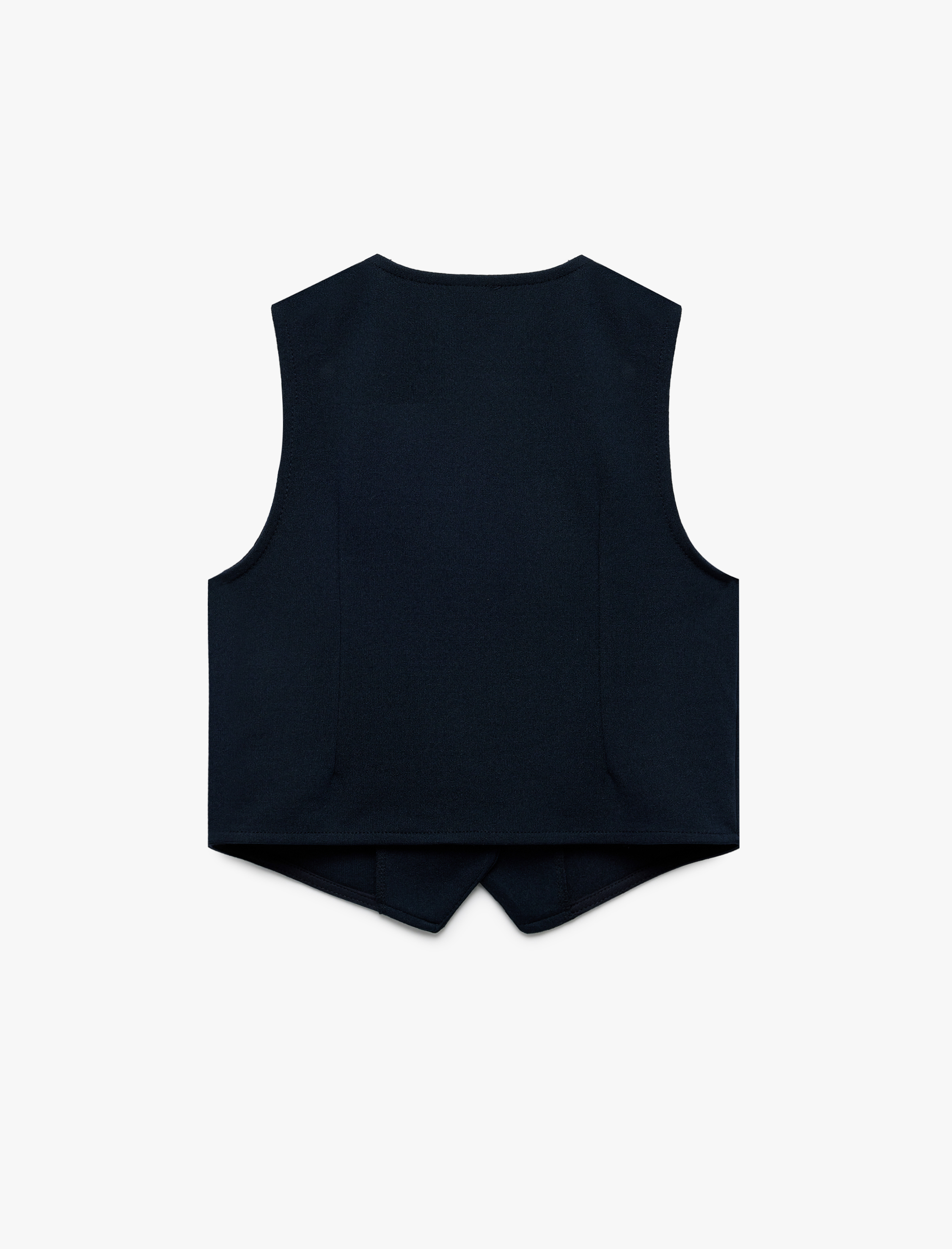  Kız Çocuk V Yaka Kolsuz Düğmeli Viskon Crop Okul Yeleği