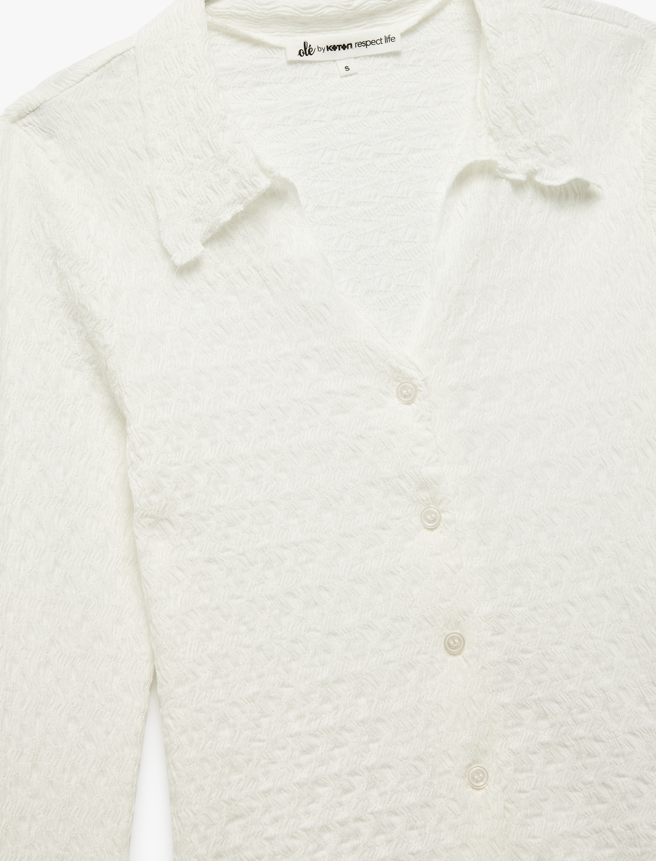   Bürümcük Kumaş Slim Fit Düğmeli Ekstra Uzun İspanyol Kollu Gömlek