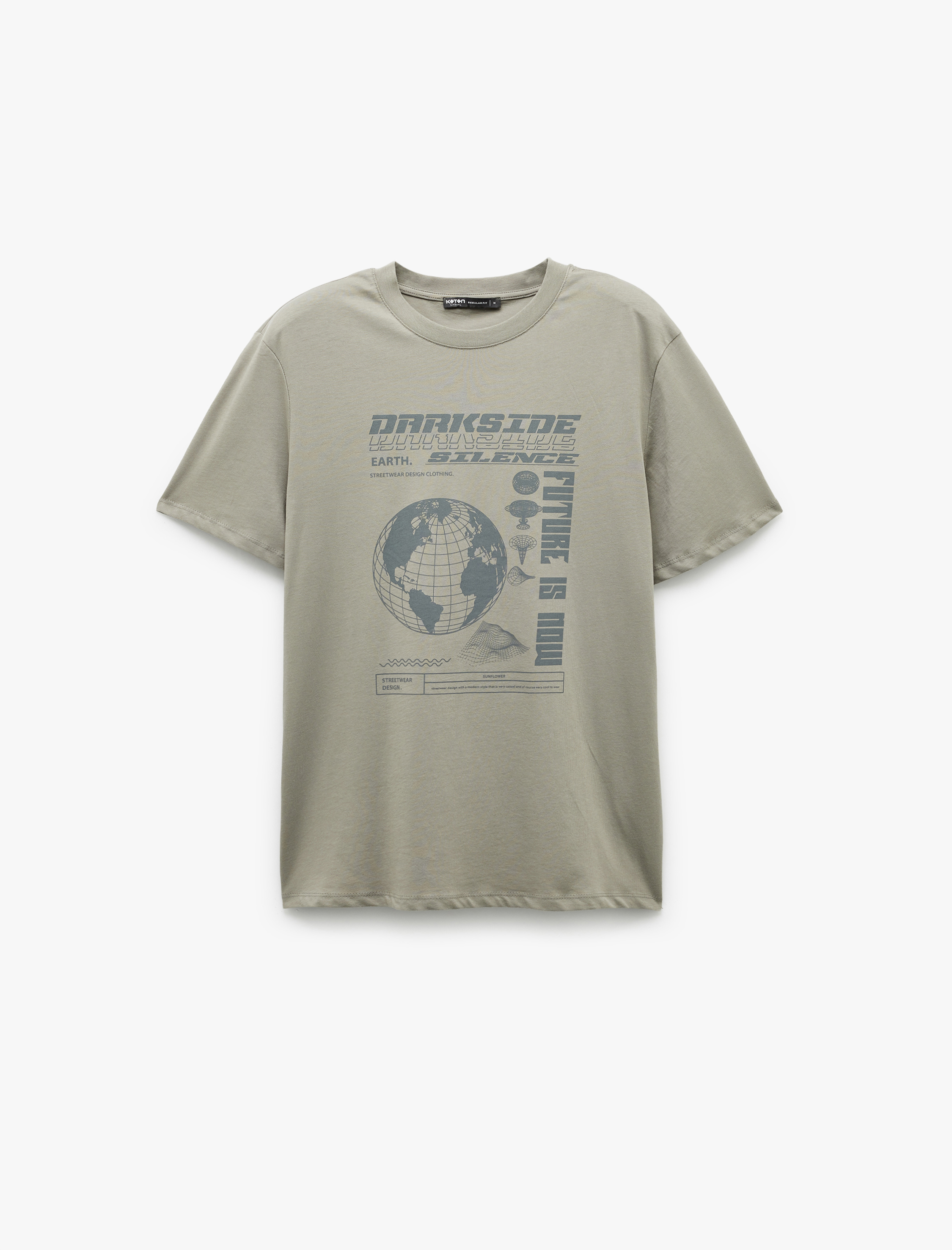   Kısa Kollu Bisiklet Yaka Regular Fit Pamuklu Baskılı Tişört