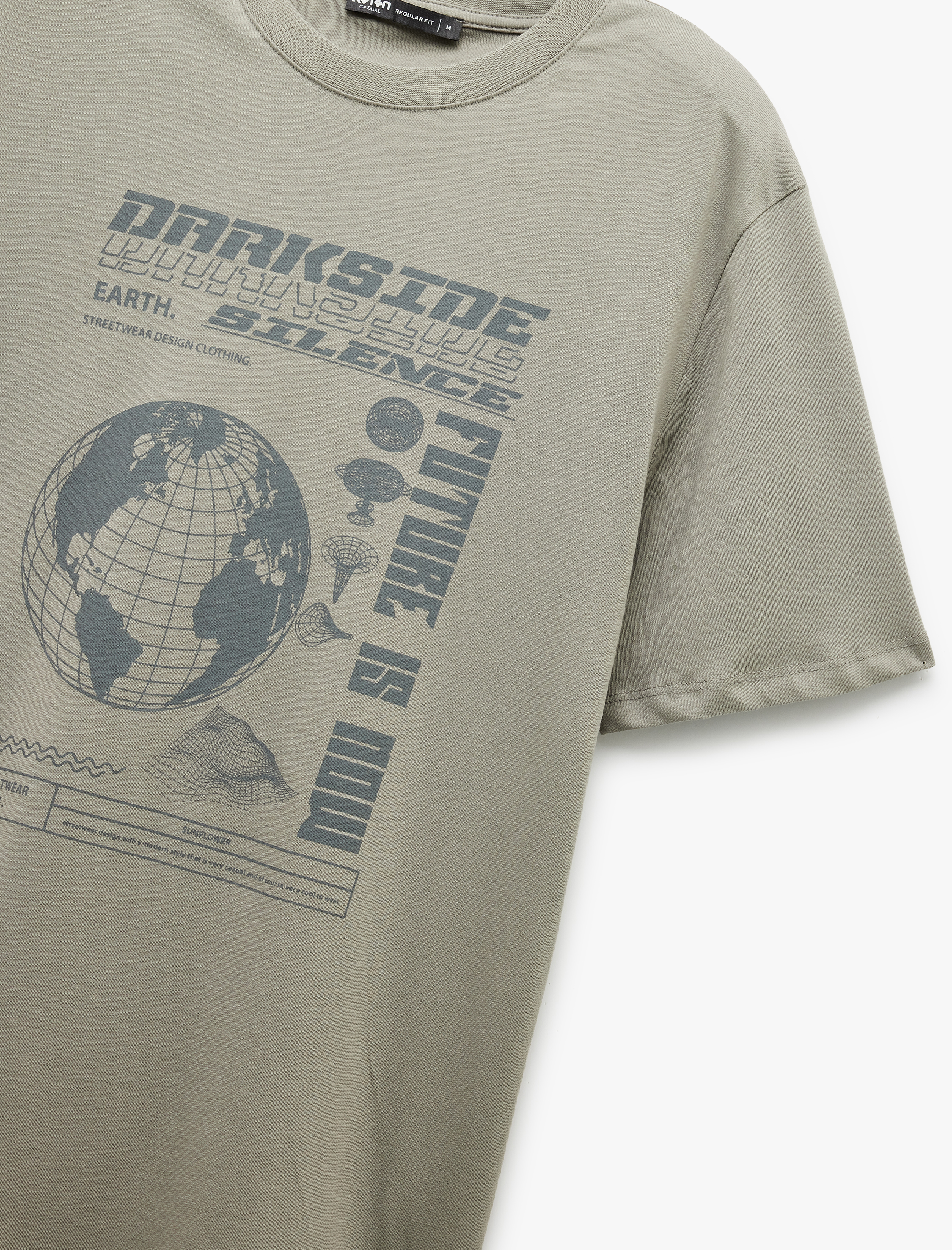   Kısa Kollu Bisiklet Yaka Regular Fit Pamuklu Baskılı Tişört