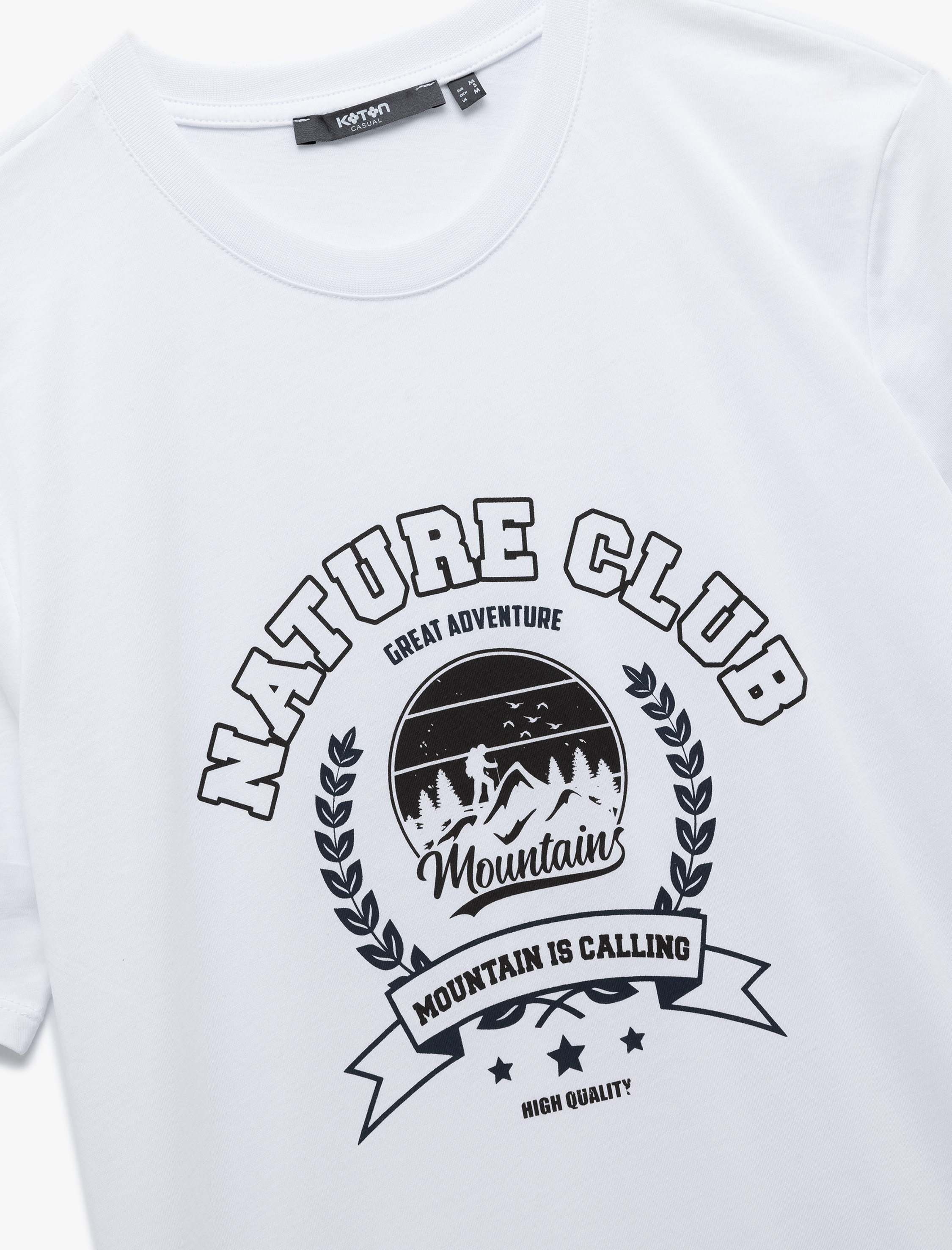   Kısa Kollu Bisiklet Yaka Pamuklu Baskılı Slim Fit Tişört